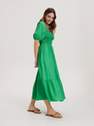 Reserved - Green Puff Sleeves Viscose Dress