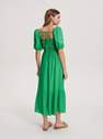 Reserved - Green Puff Sleeves Viscose Dress