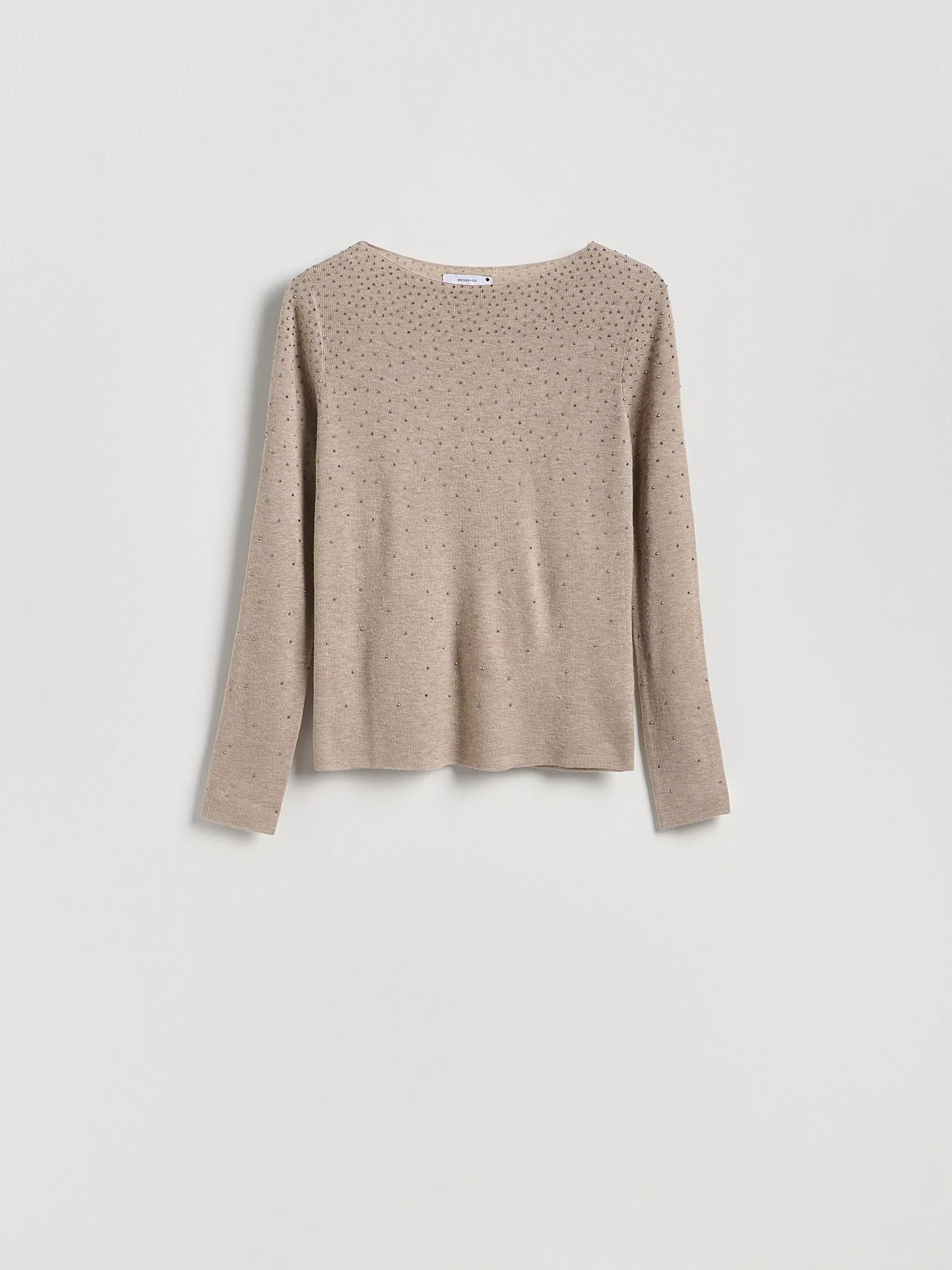 Coffee Sweater With Shiny Applique, 7401_84M, large image number 3