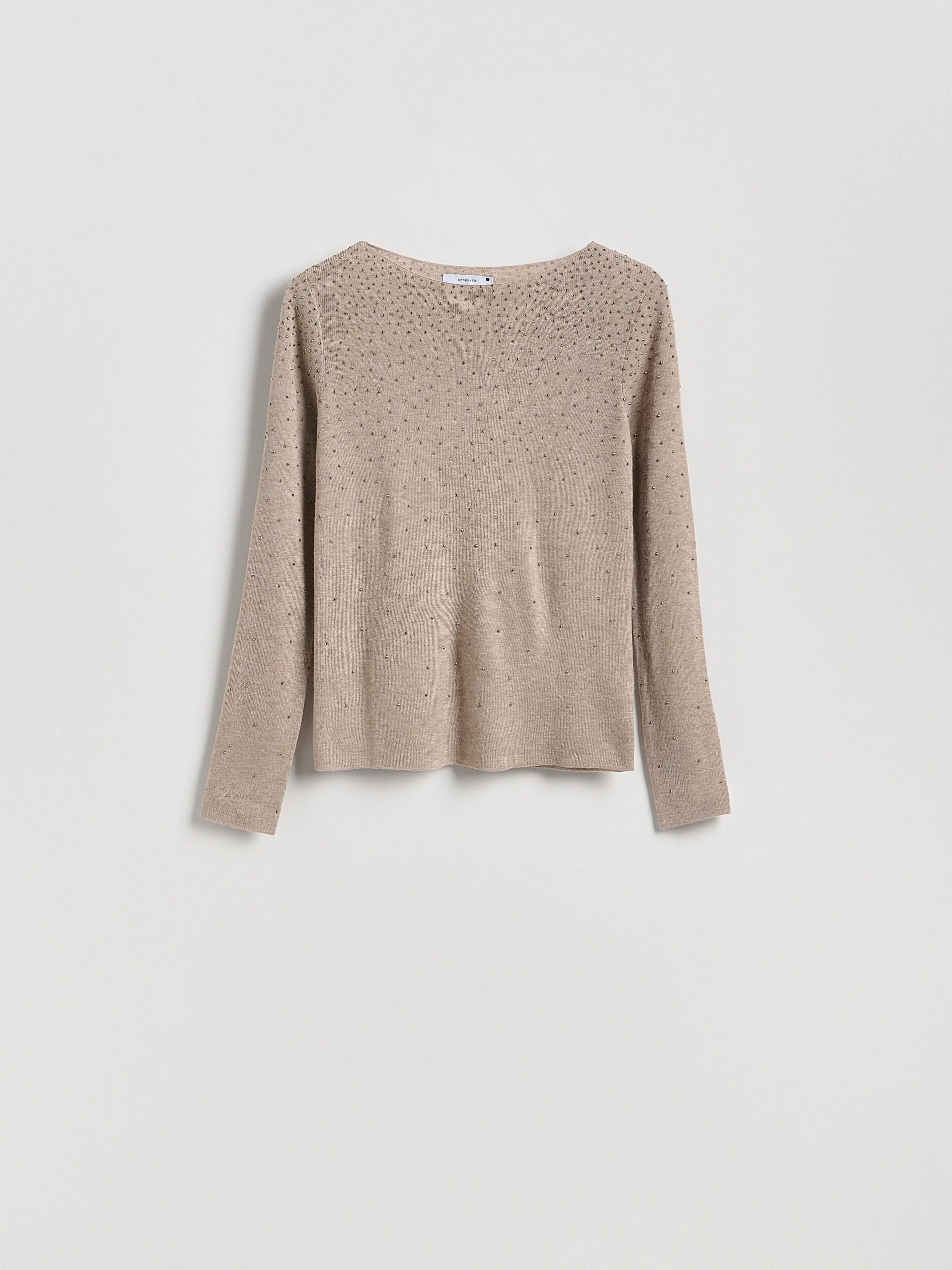 Coffee Sweater With Shiny Applique, 7401_84M, large image number 4