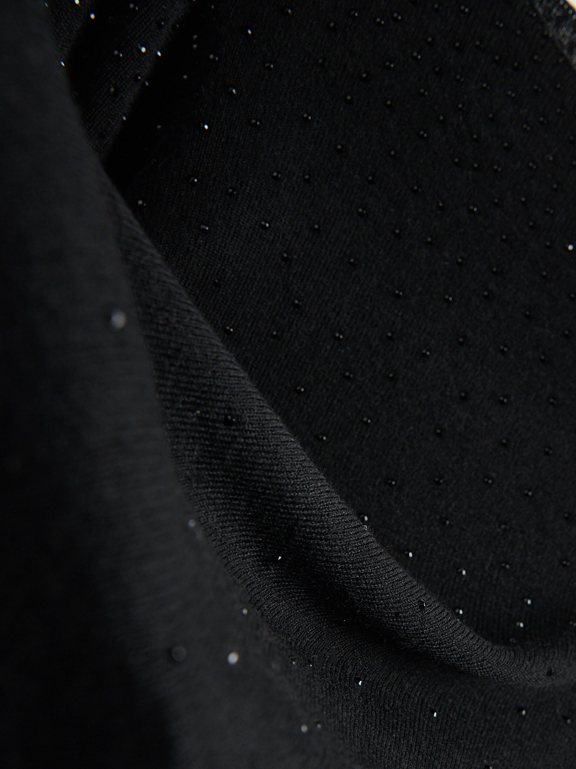 BLACK Sweater with shiny appliquأ©, Black, large image number 5