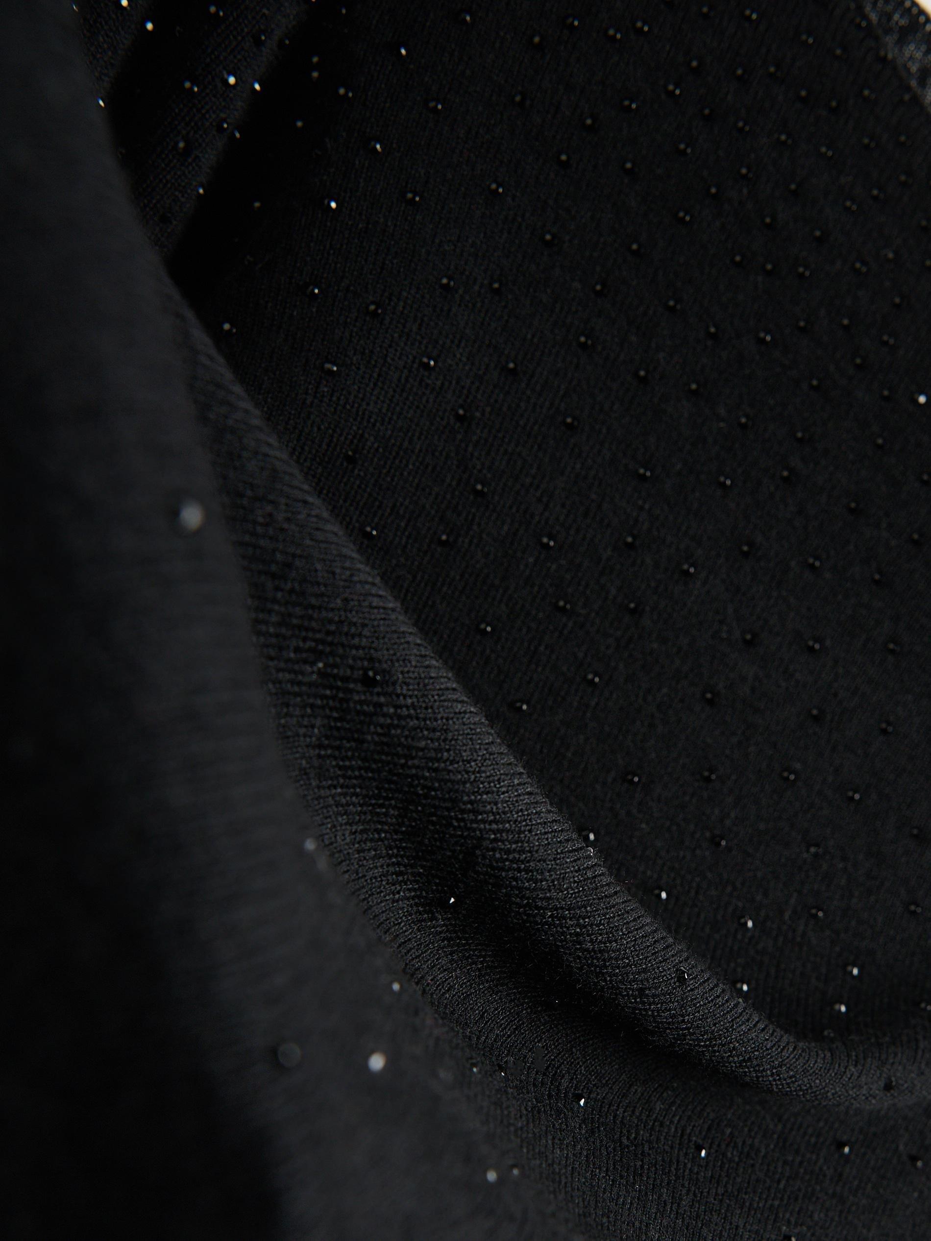 Black Sweater With Shiny Applique, Black, large image number 5