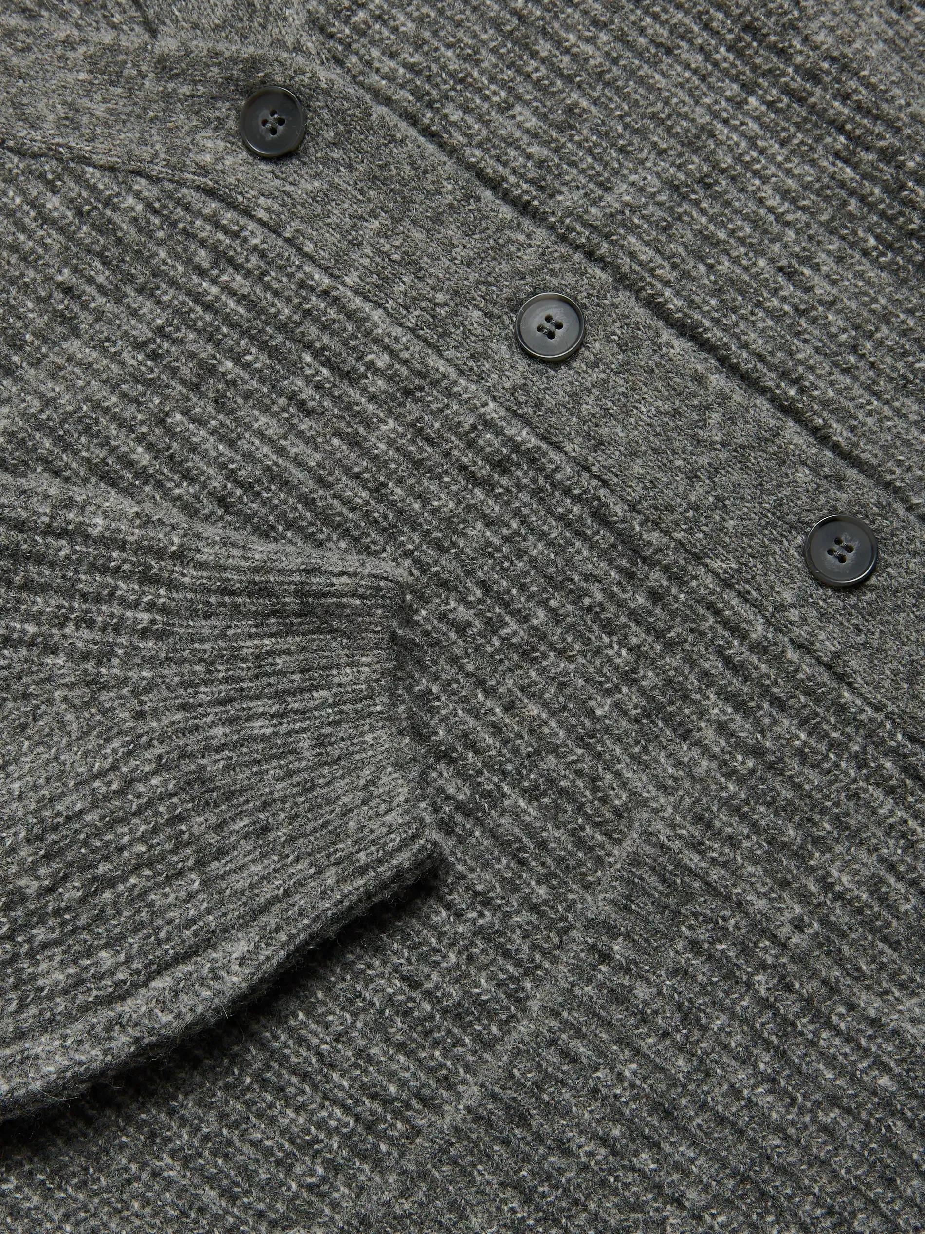 Grey Wool Blend Cardigan, Grey, large image number 5