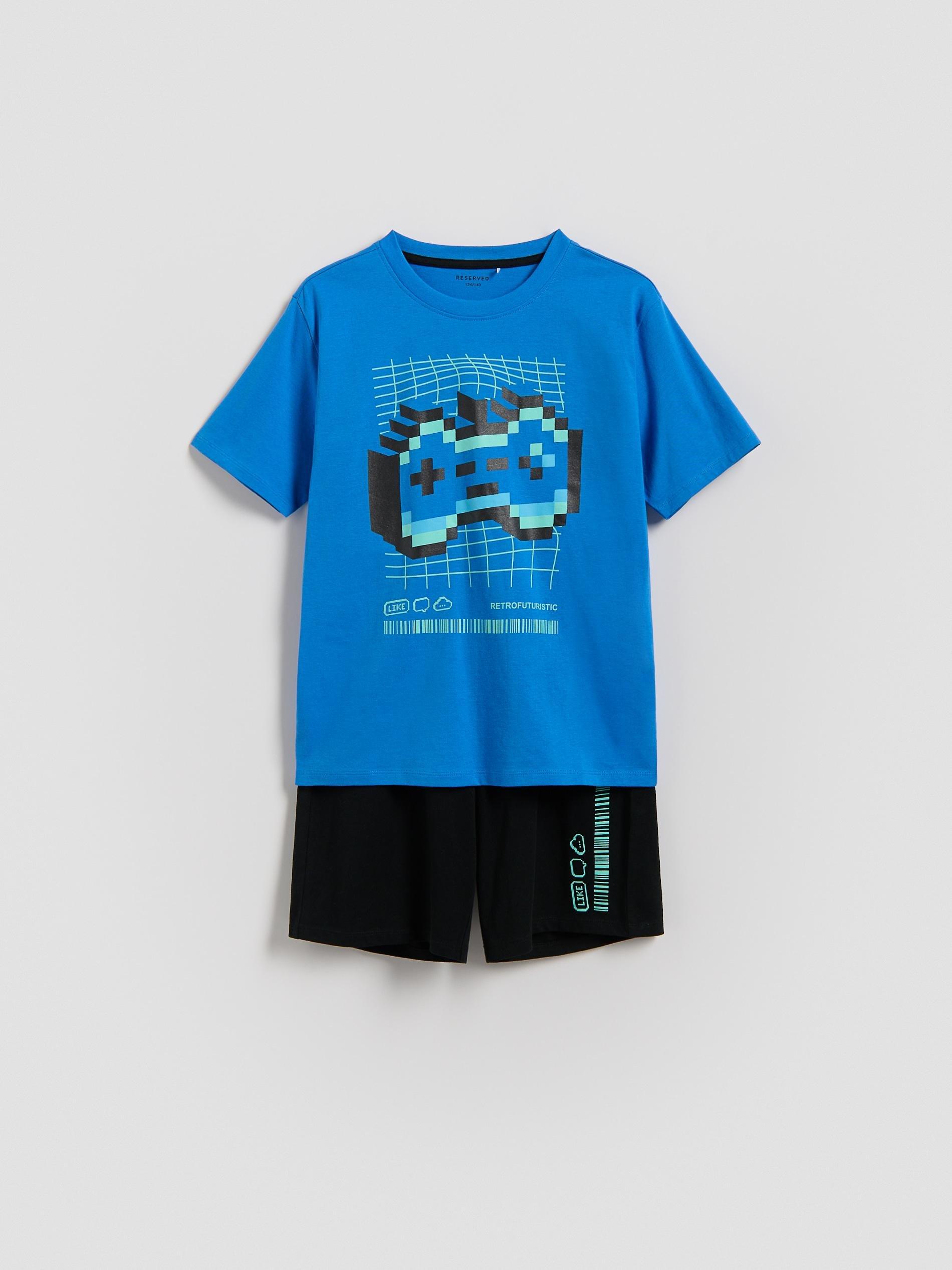 Blue Two Piece Pyjama Set, Blue, medium