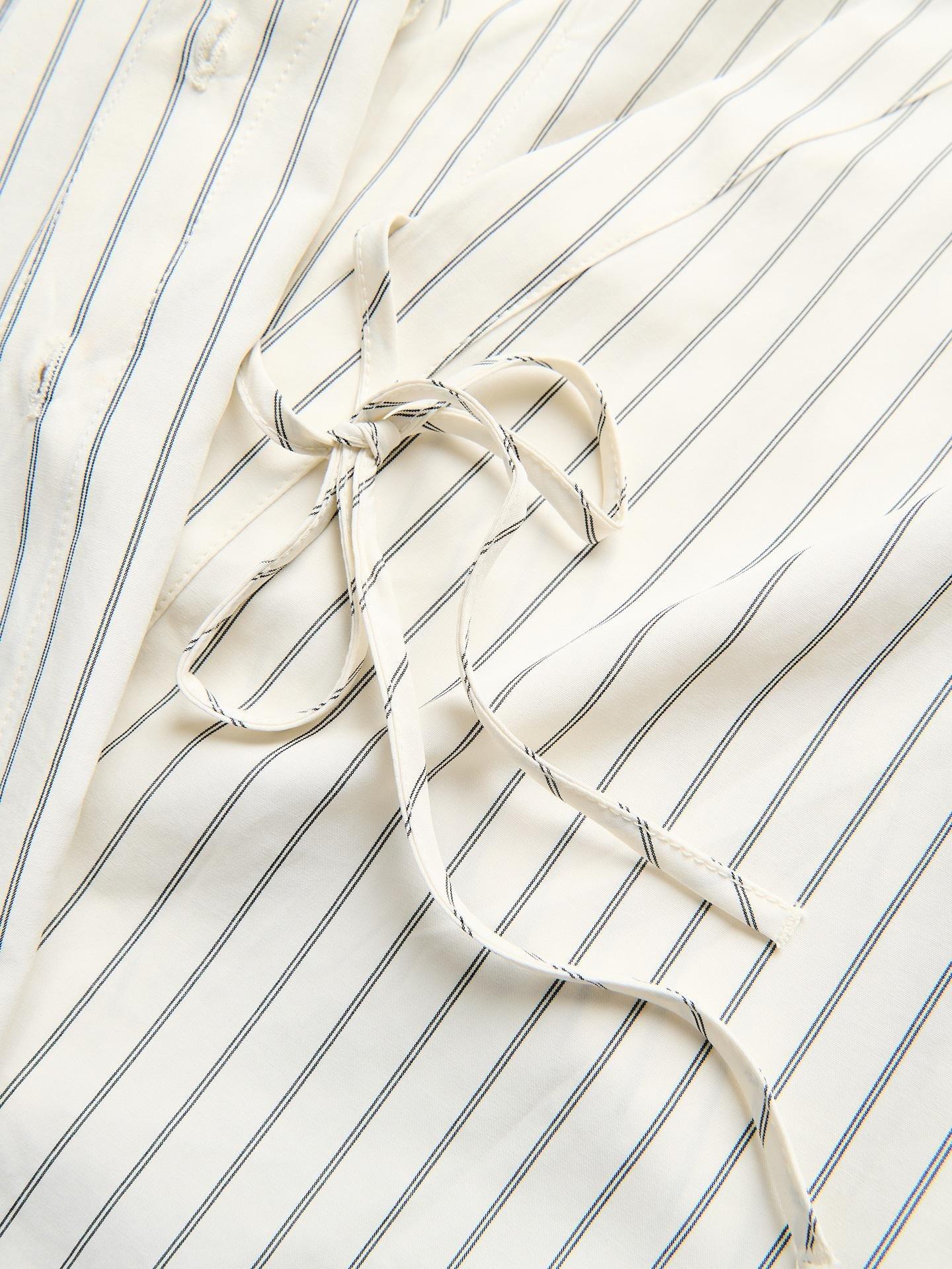 Cream Shirt With Asymmetric Fastening, Ivory, large image number 4
