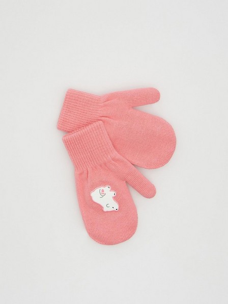 Reserved - Pink Mittens With Patch