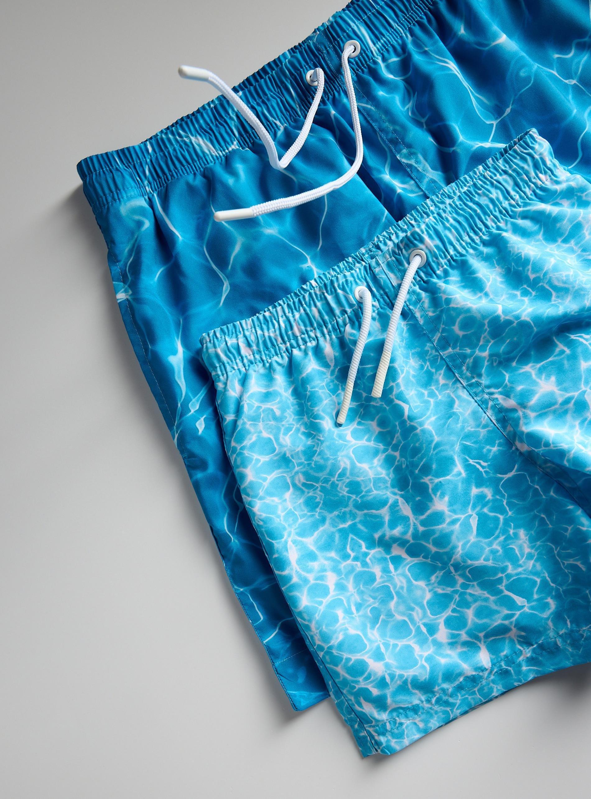 Blue Patterned Beach Shorts, , large image number 2