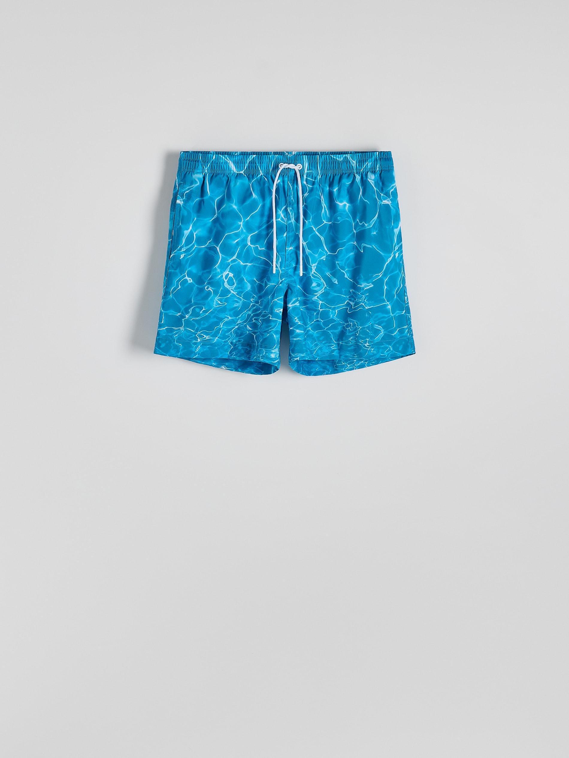 Blue Patterned Beach Shorts, , large image number 3