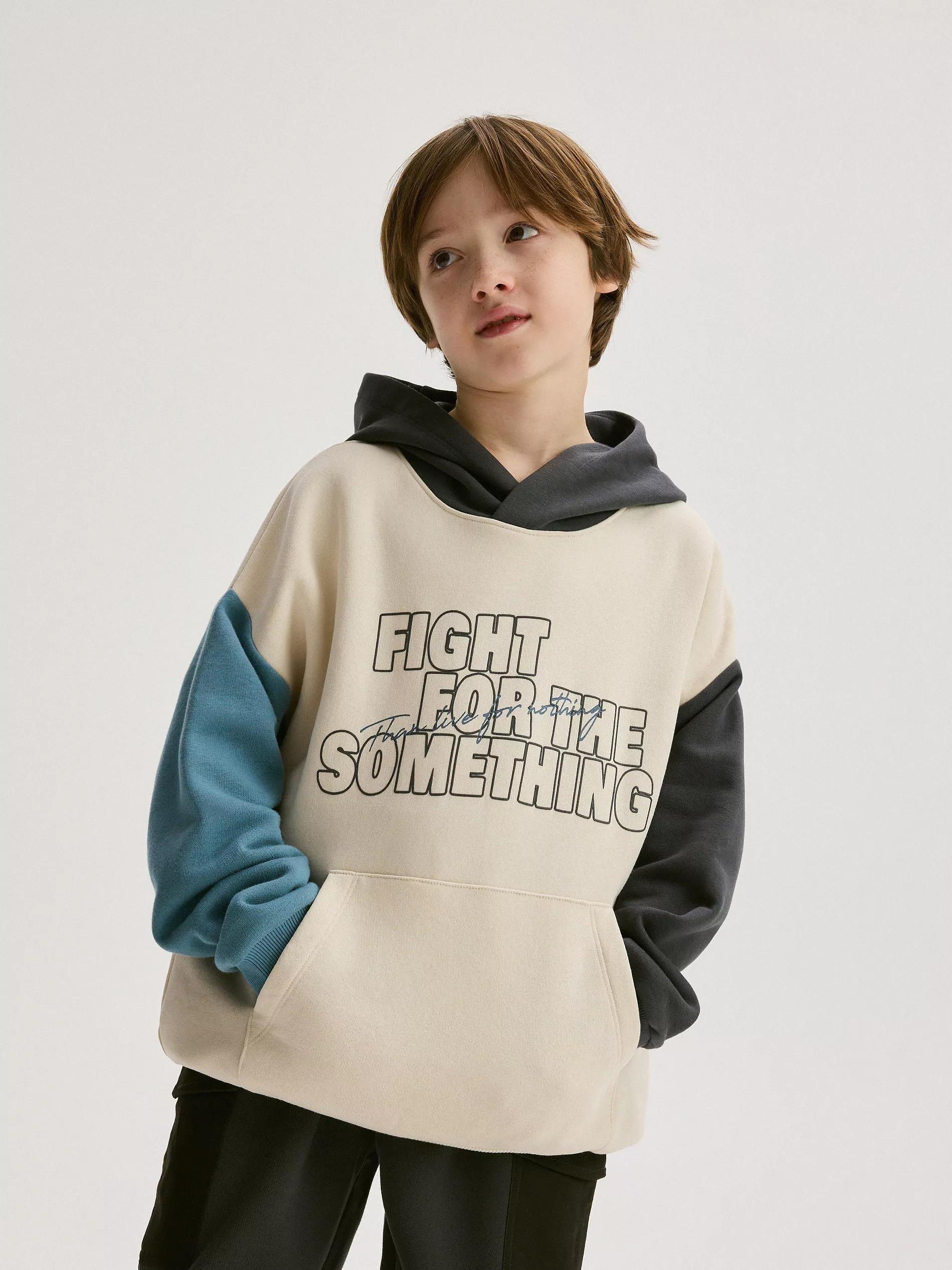 Multicolour Relaxed Hoodie, Kids Boys, , large image number 3