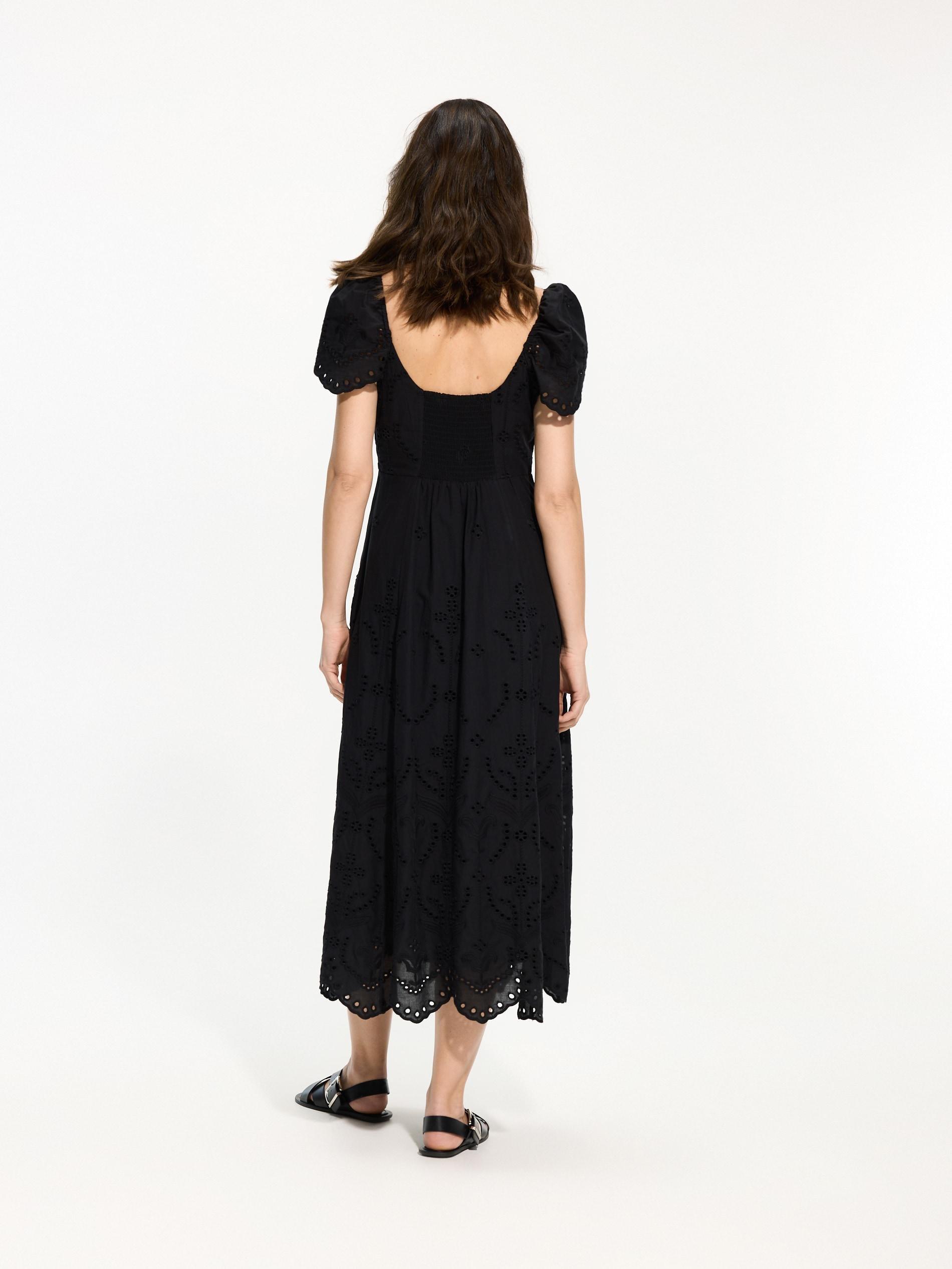Black Openwork Dress, Black, large image number 2