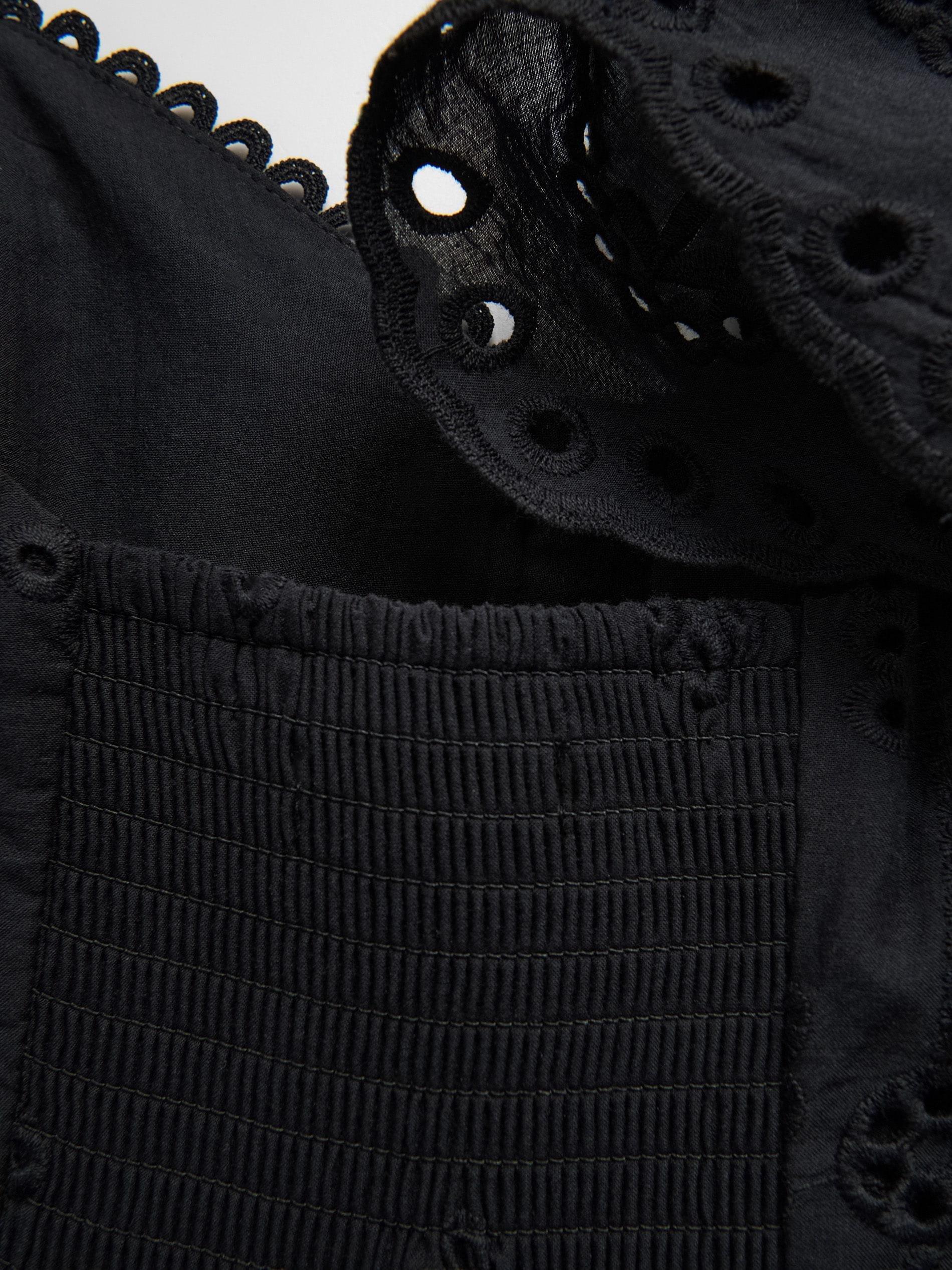 Black Openwork Dress, Black, large image number 4