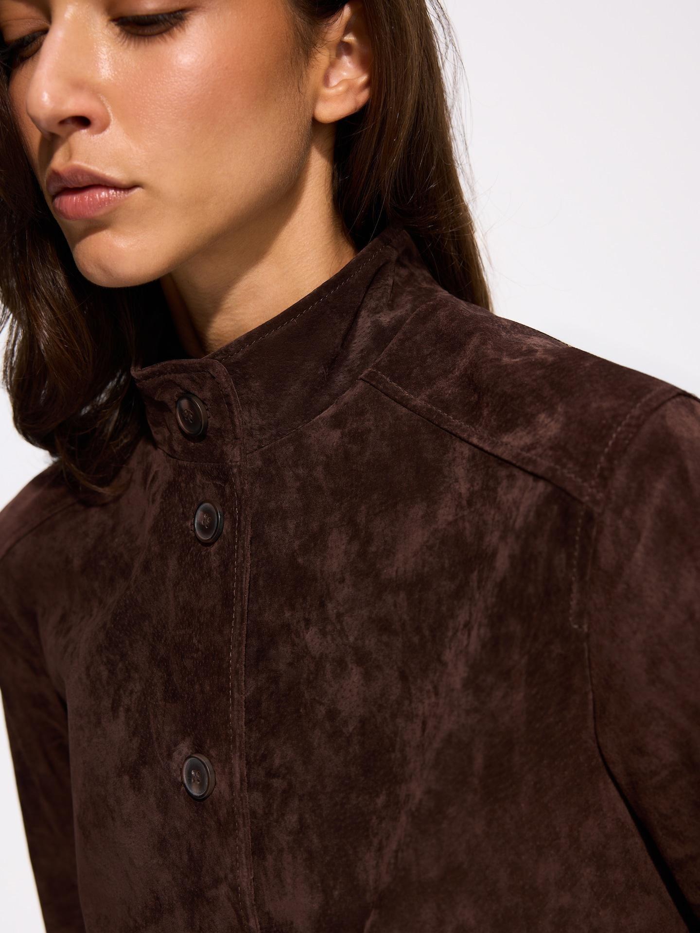 Brown Suede Blazer, Brown, medium