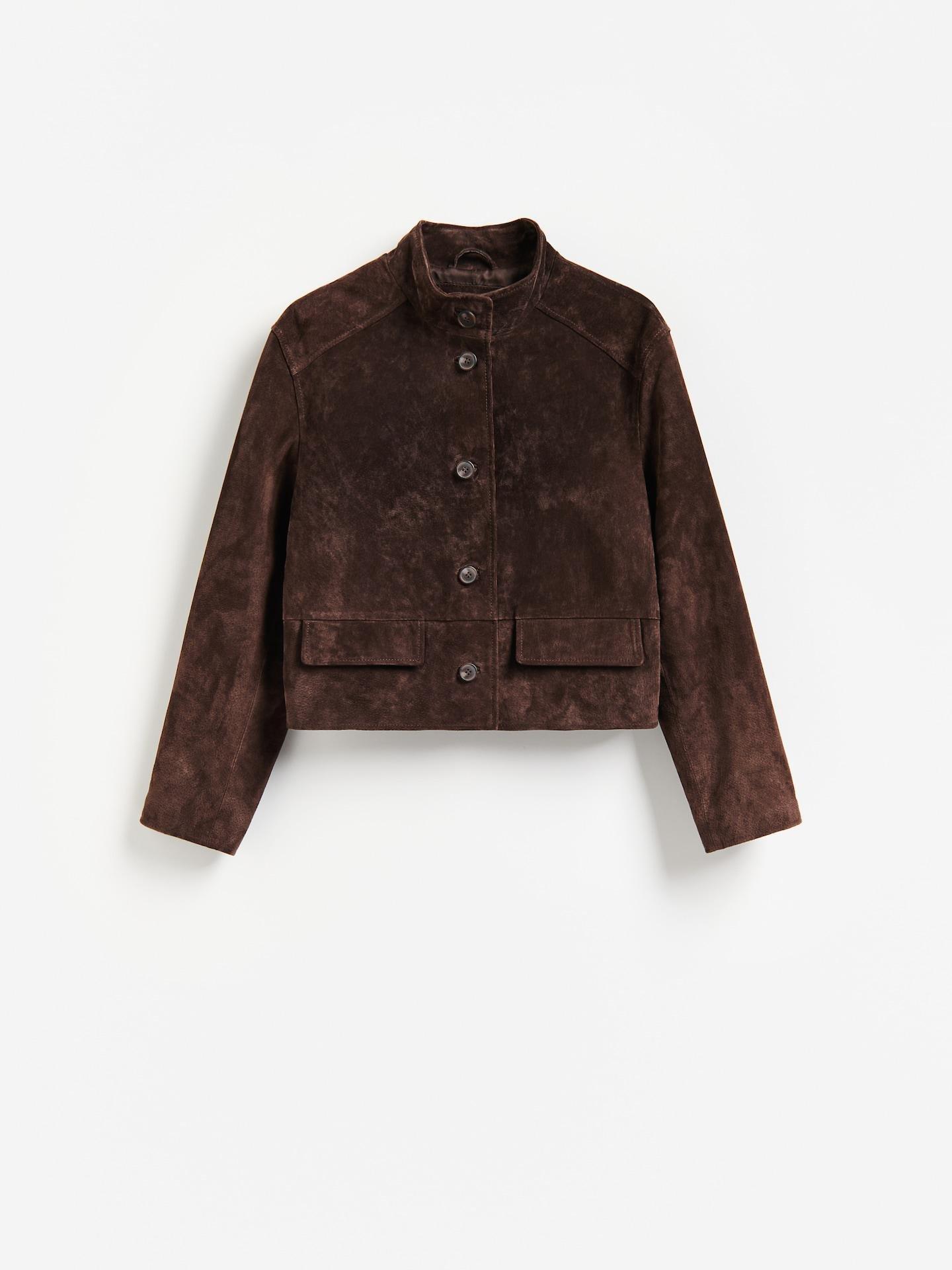 Brown Suede Blazer, Brown, large image number 4
