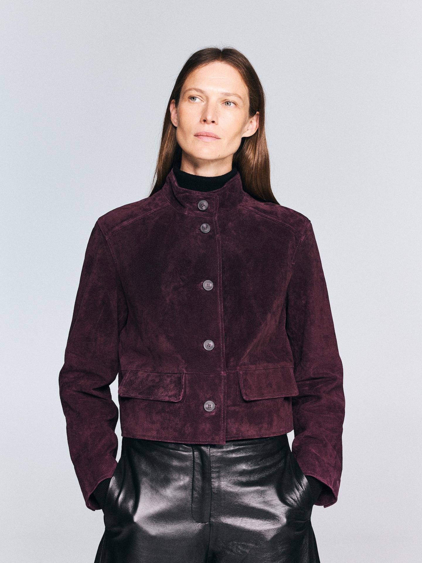 Red Suede Blazer, Burgundy, medium