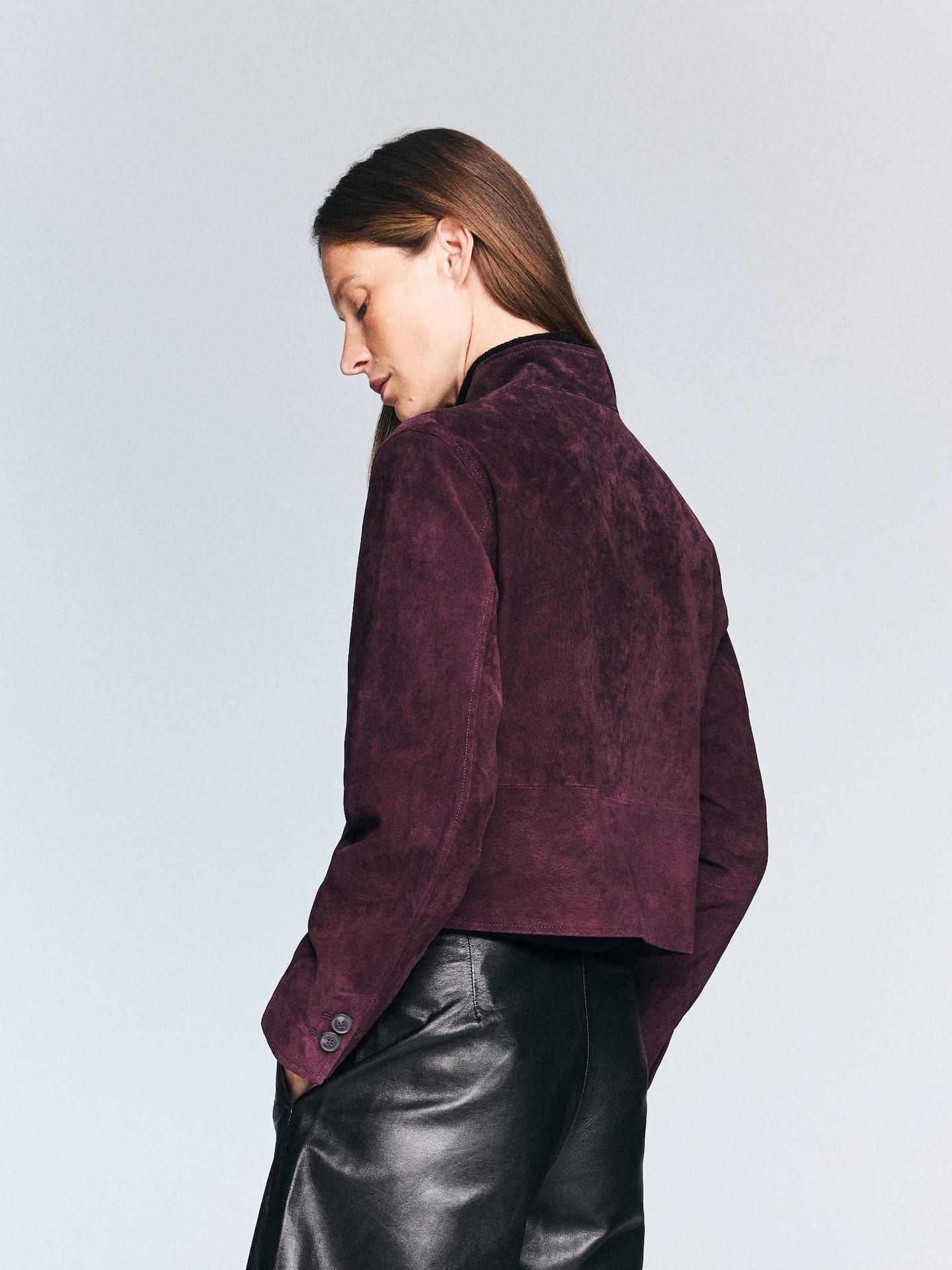 Red Suede Blazer, Burgundy, large image number 3