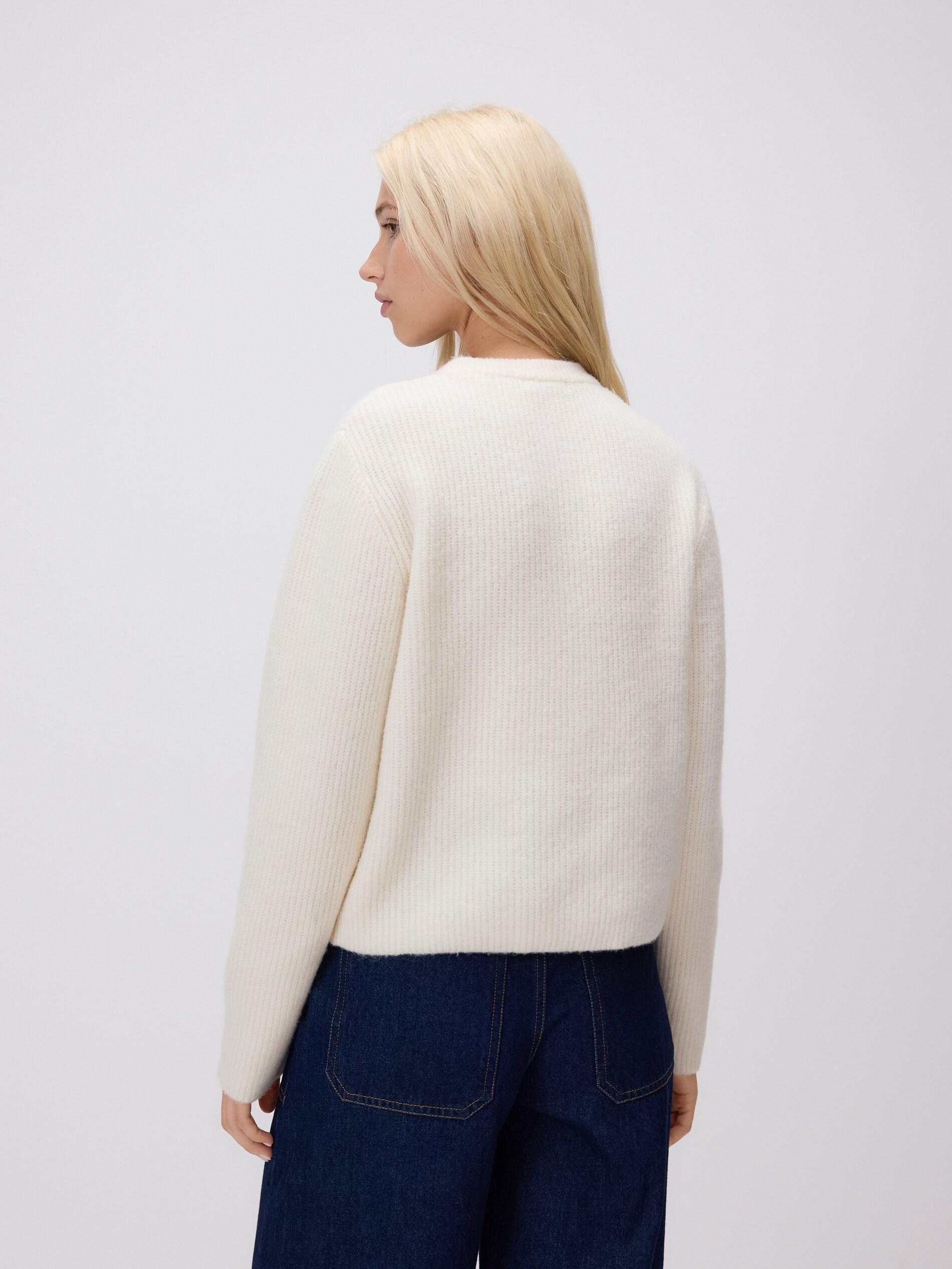 Beige Cardigan With Bows, Ivory, large image number 3