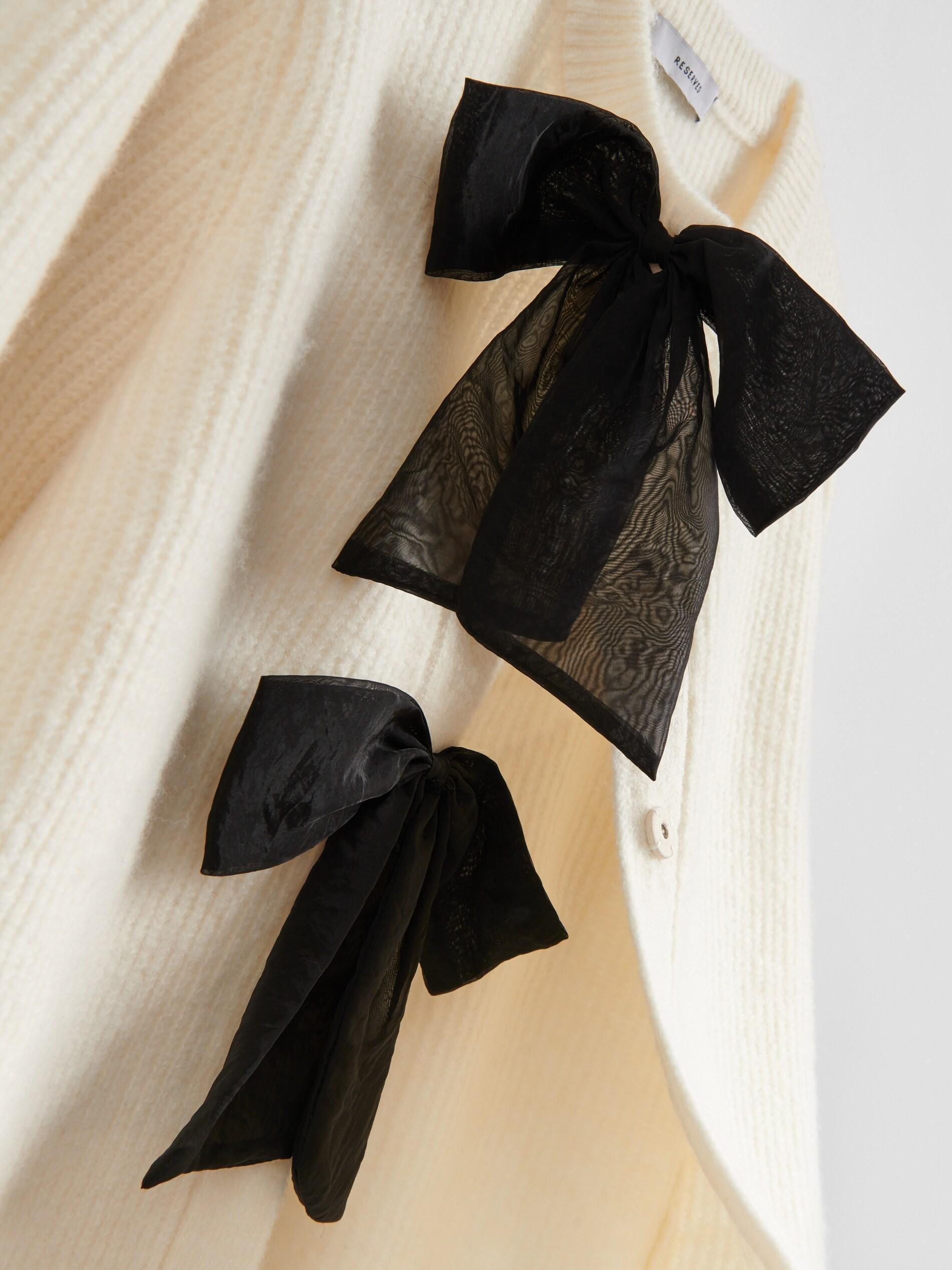 Beige Cardigan With Bows, Ivory, large image number 5