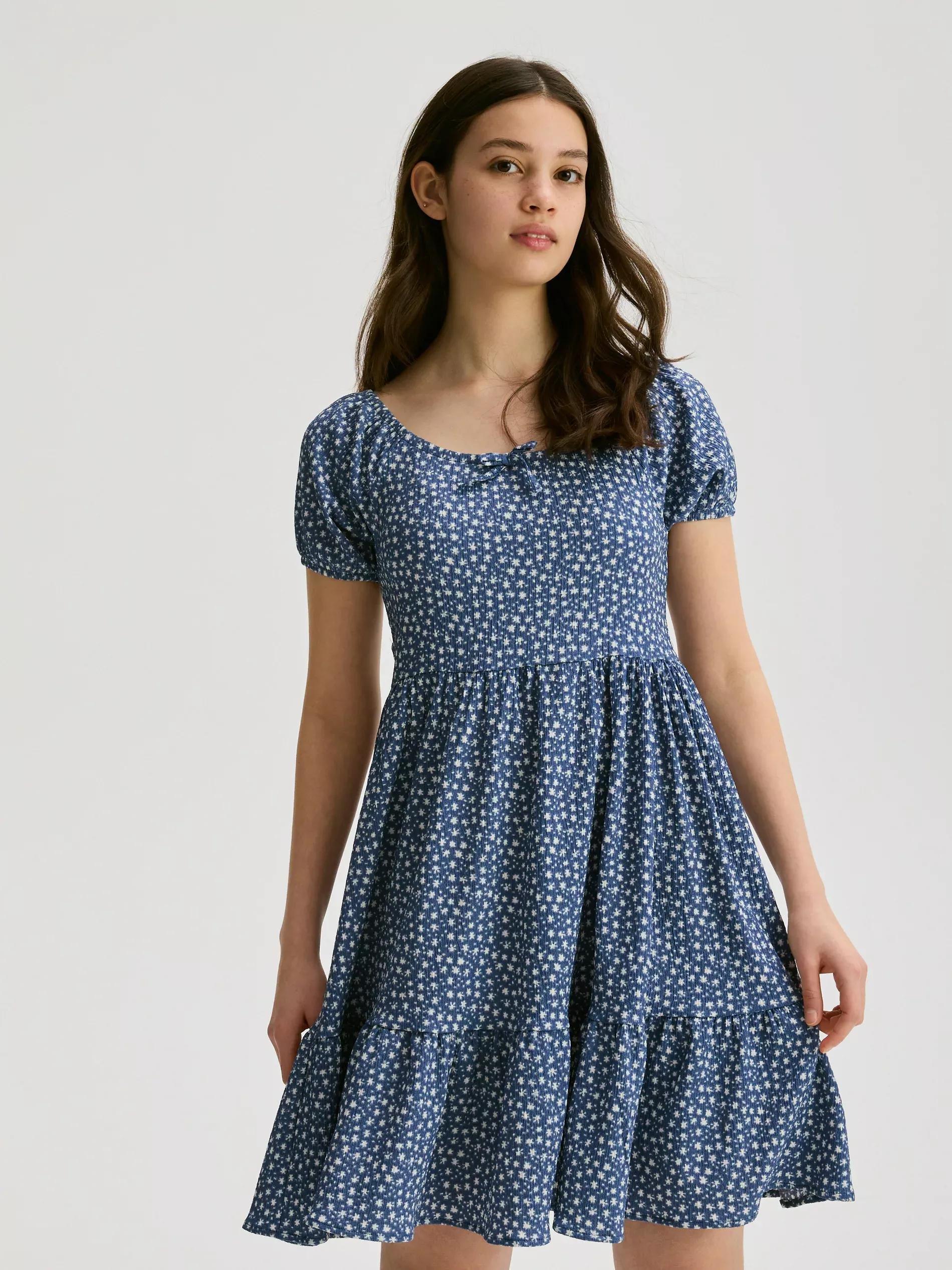 Blue Patterned Dress, , large image number 1