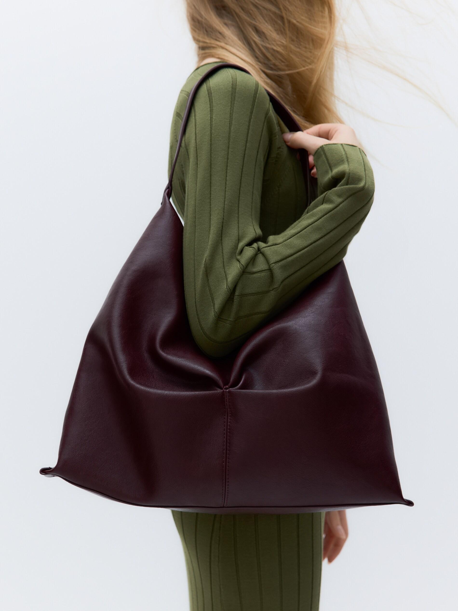 Maroon Hobo Bag, Burgundy, medium