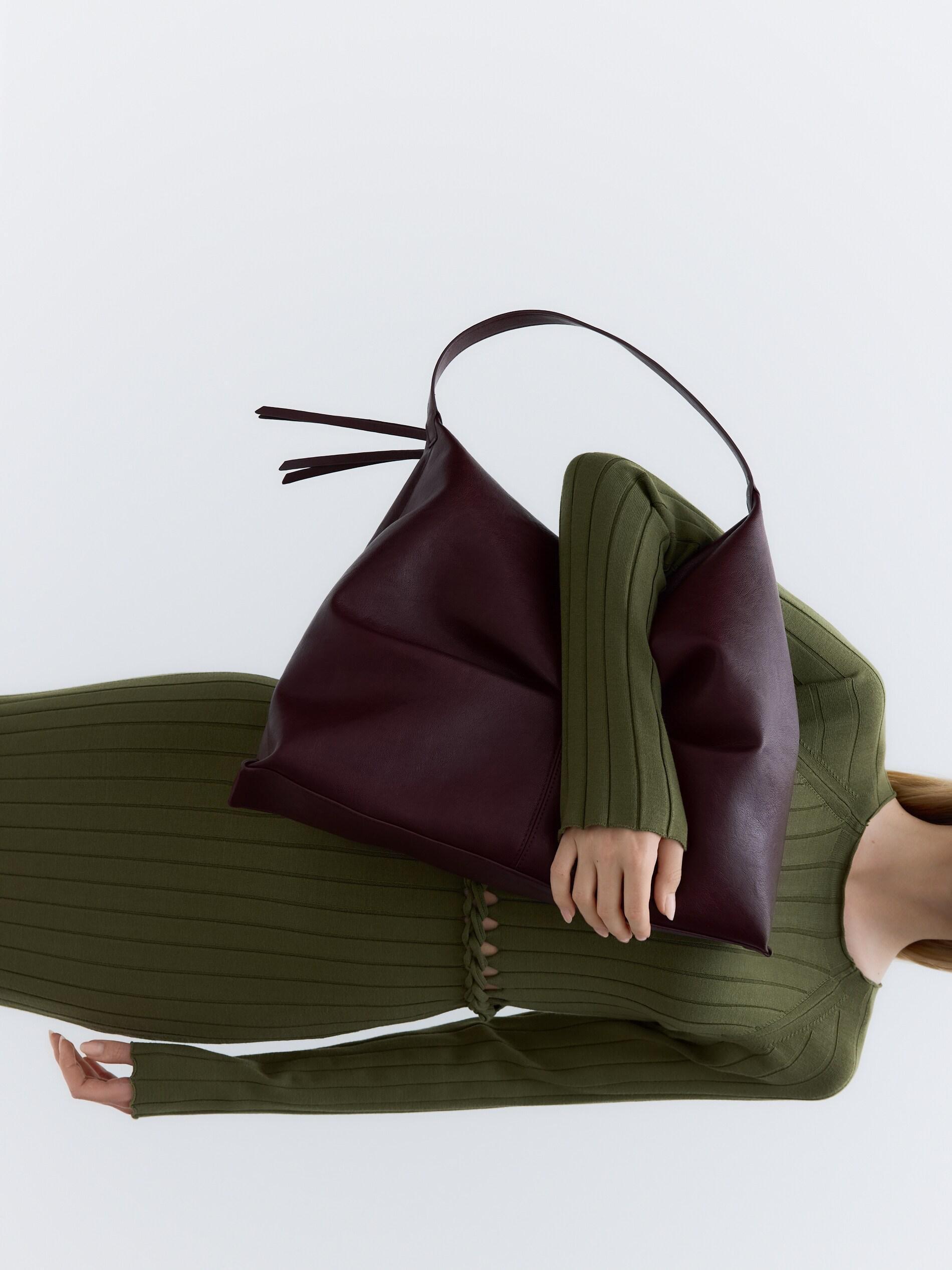 Maroon Hobo Bag, Burgundy, medium