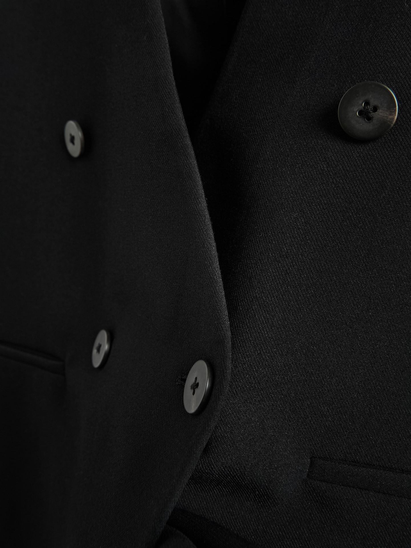 Black Double-Breasted Vest, Black, medium