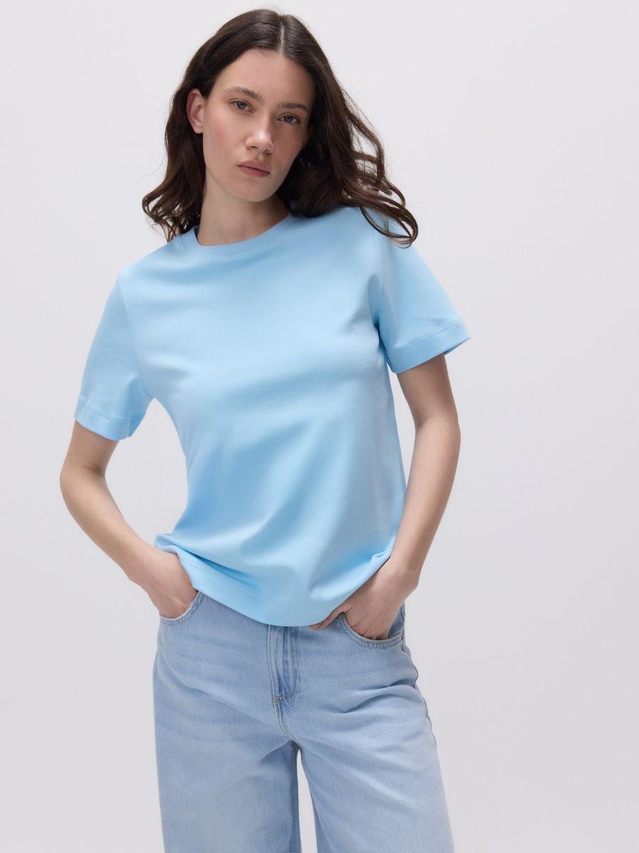 Blue Regular Fit T-Shirt Made Of Mercerized Cotton, , large image number 0
