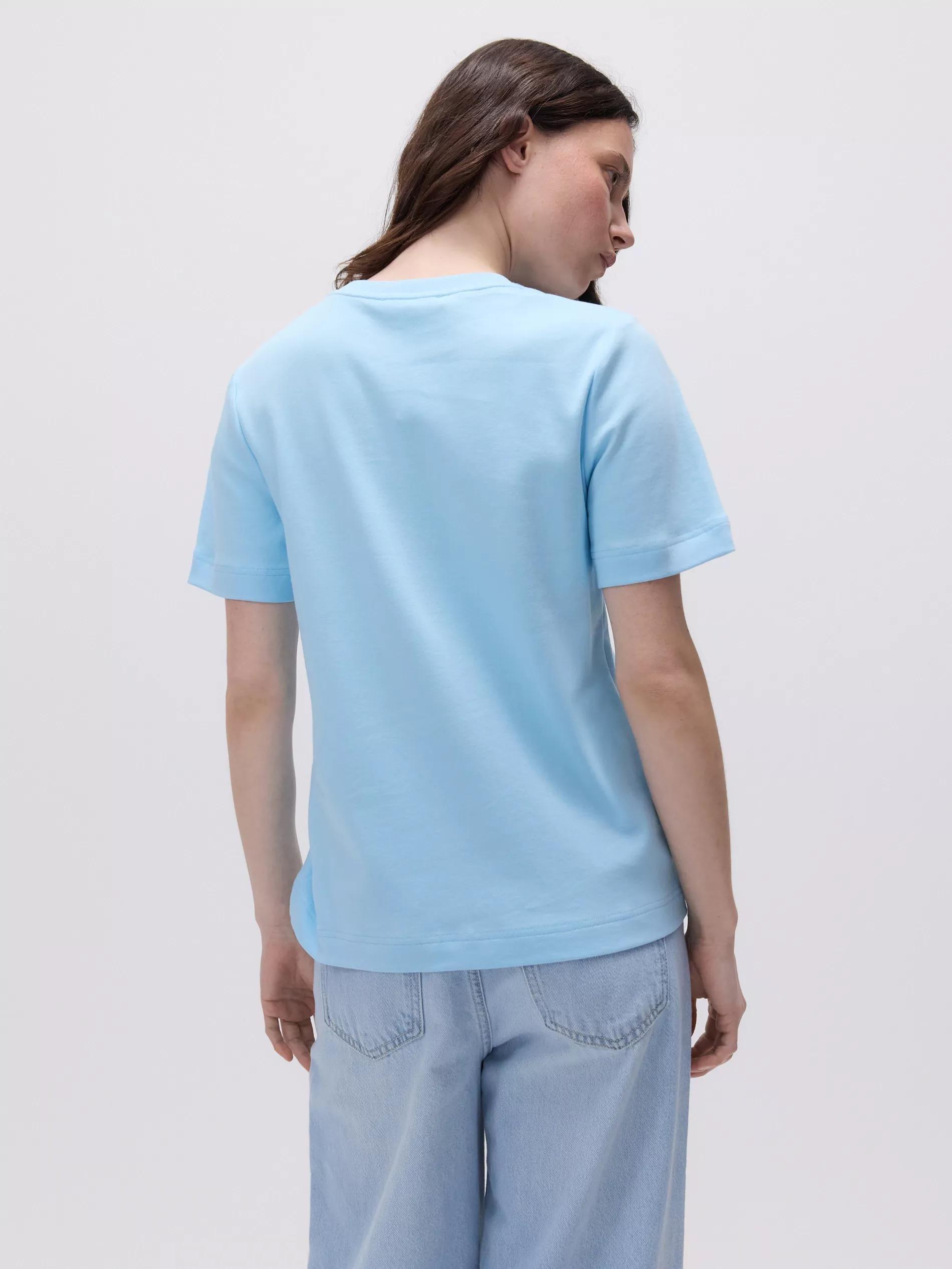 Blue Regular Fit T-Shirt Made Of Mercerized Cotton, , large image number 2