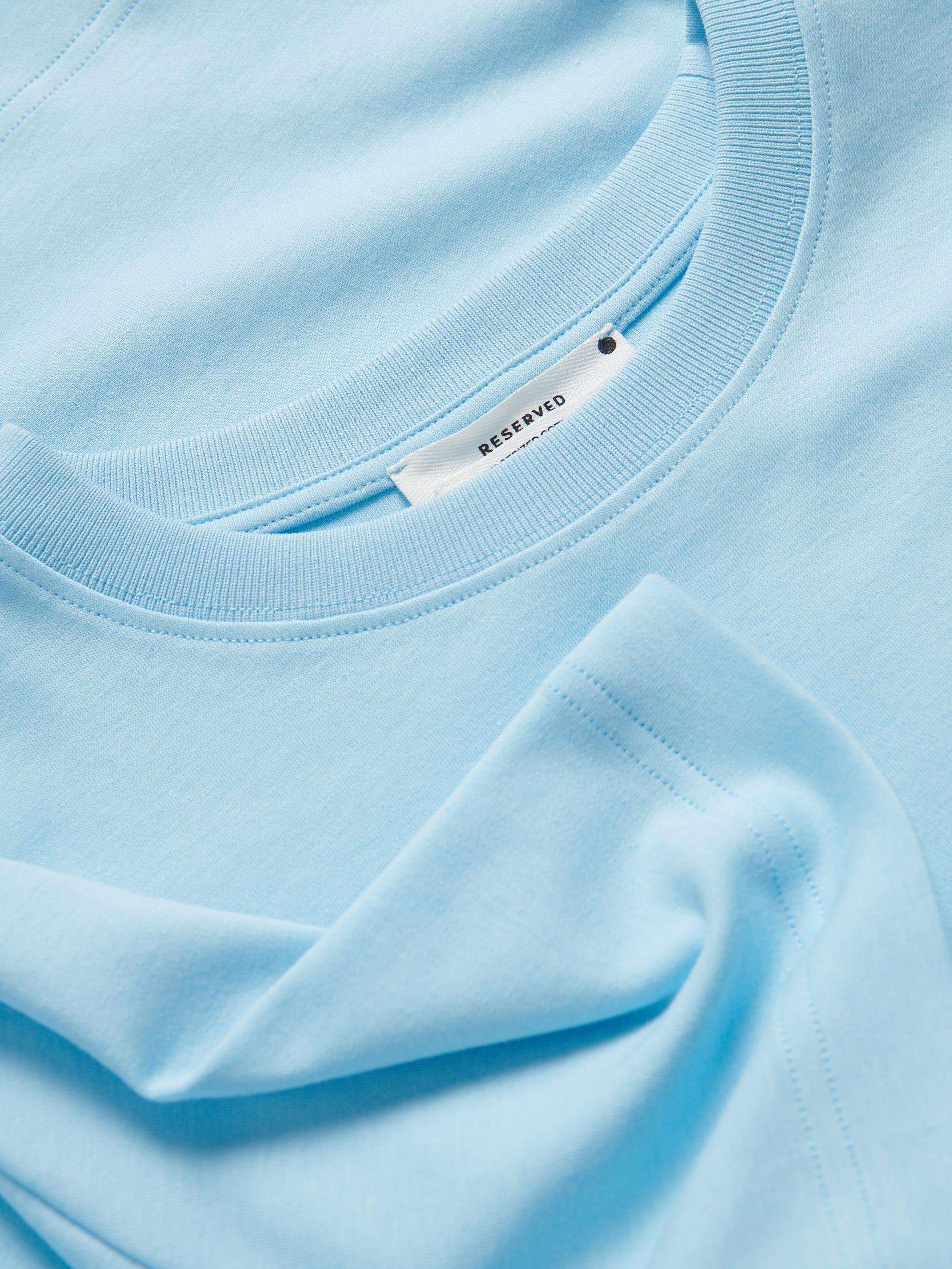 Blue Regular Fit T-Shirt Made Of Mercerized Cotton, , large image number 4