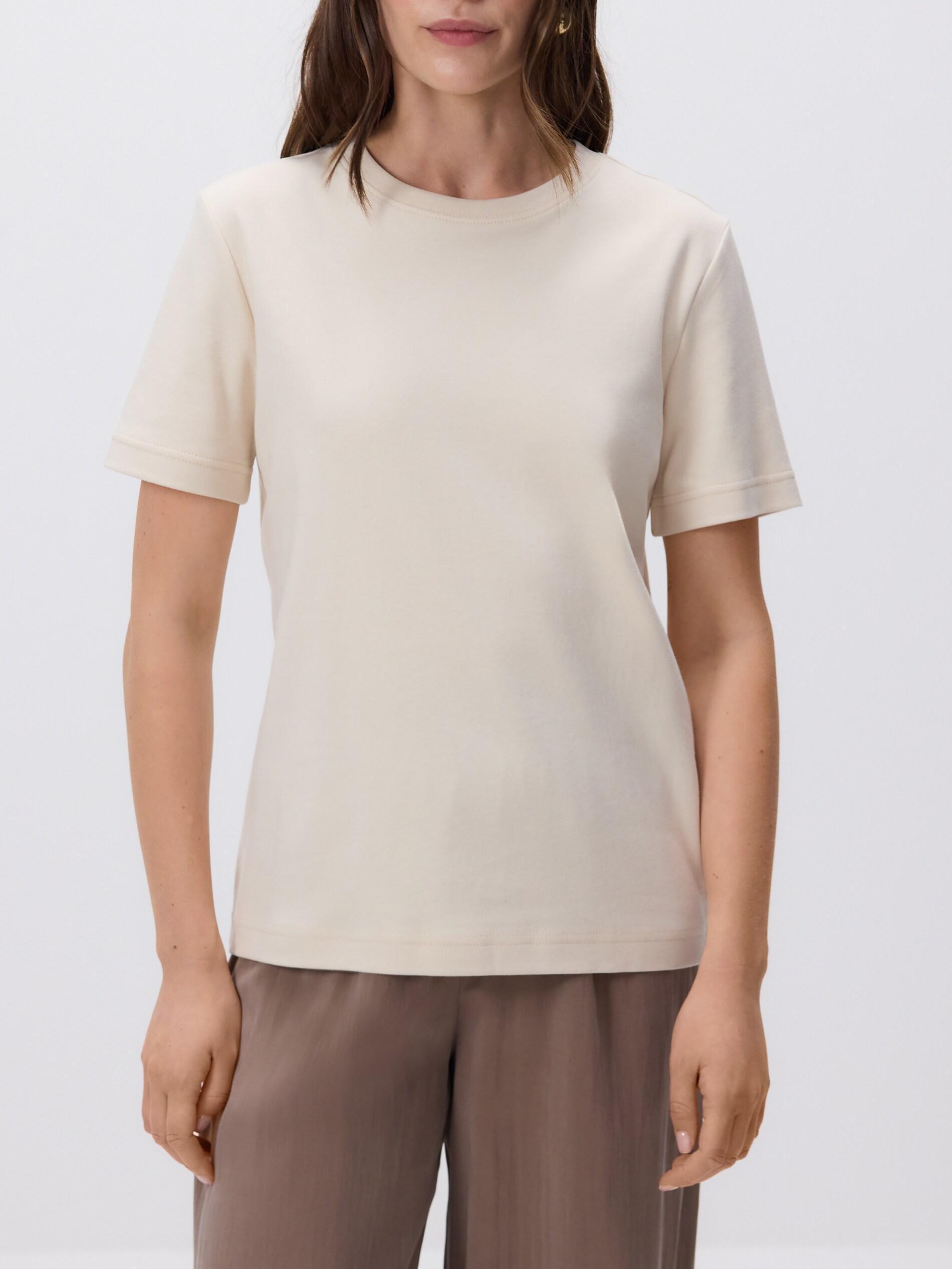 BEIGE Mercerised organic cotton regular fit T-shirt, Beige, large image number 0