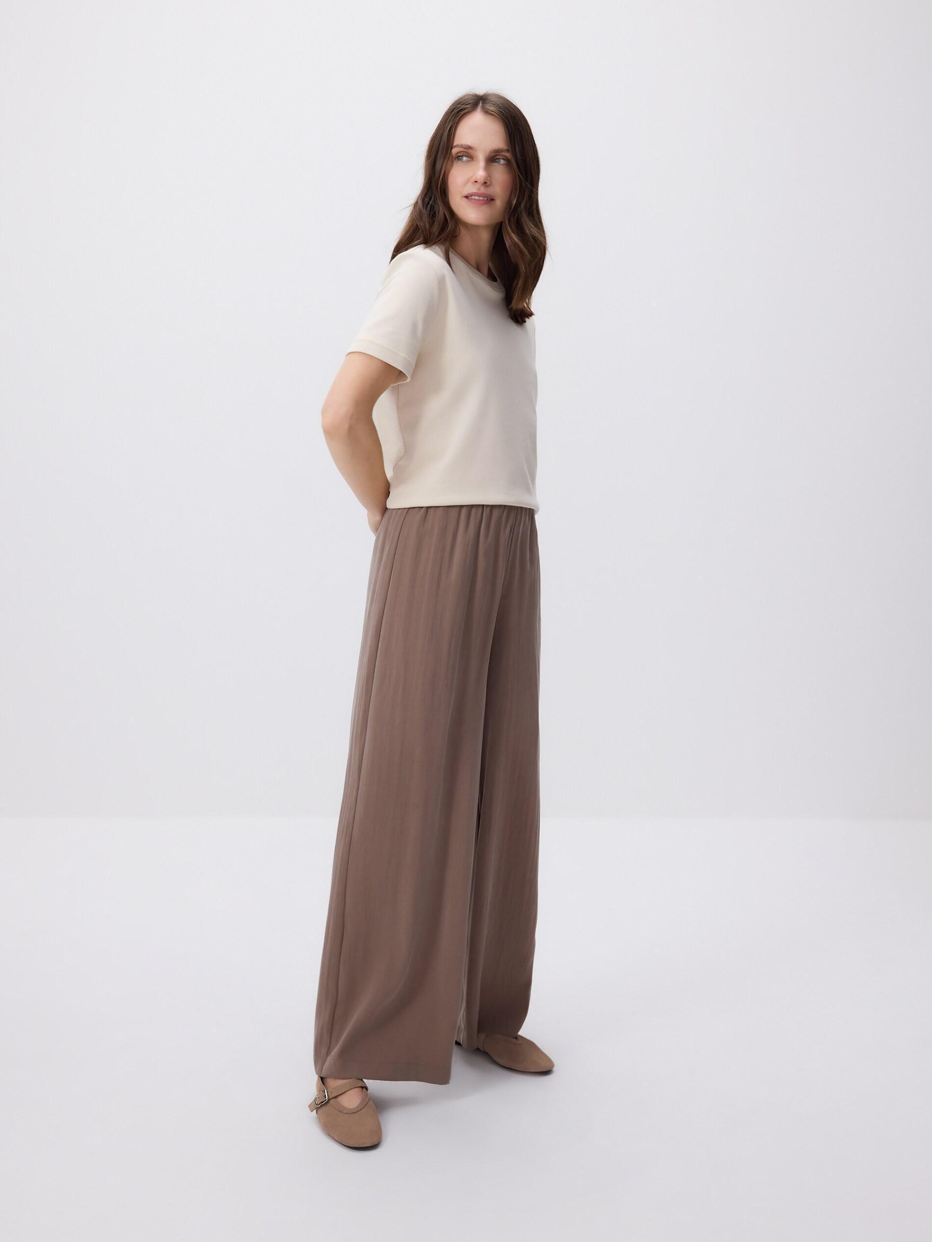 BEIGE Mercerised organic cotton regular fit T-shirt, Beige, large image number 1