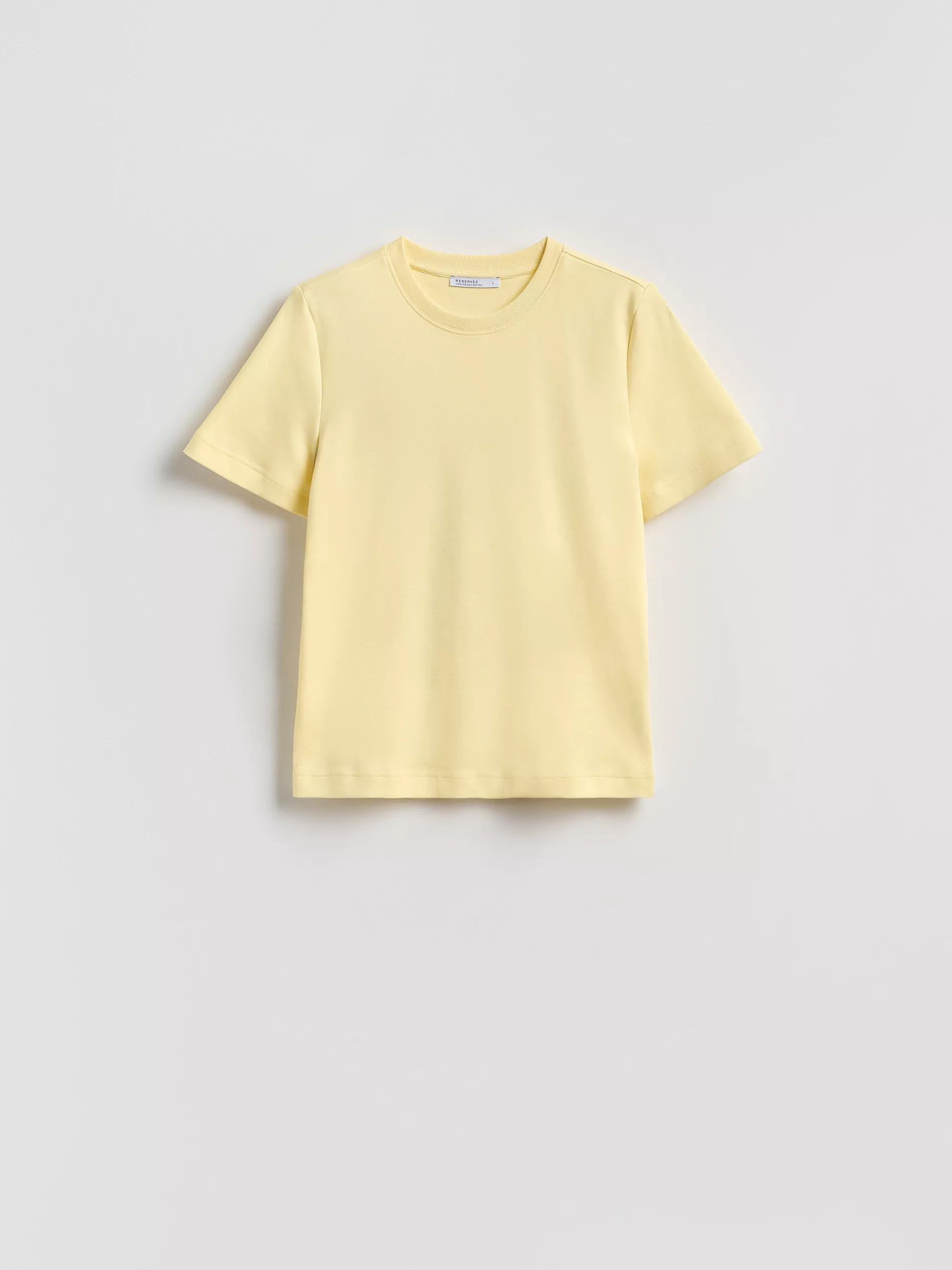 Yellow Mercerised Cotton T-Shirt, Yellow, large image number 0