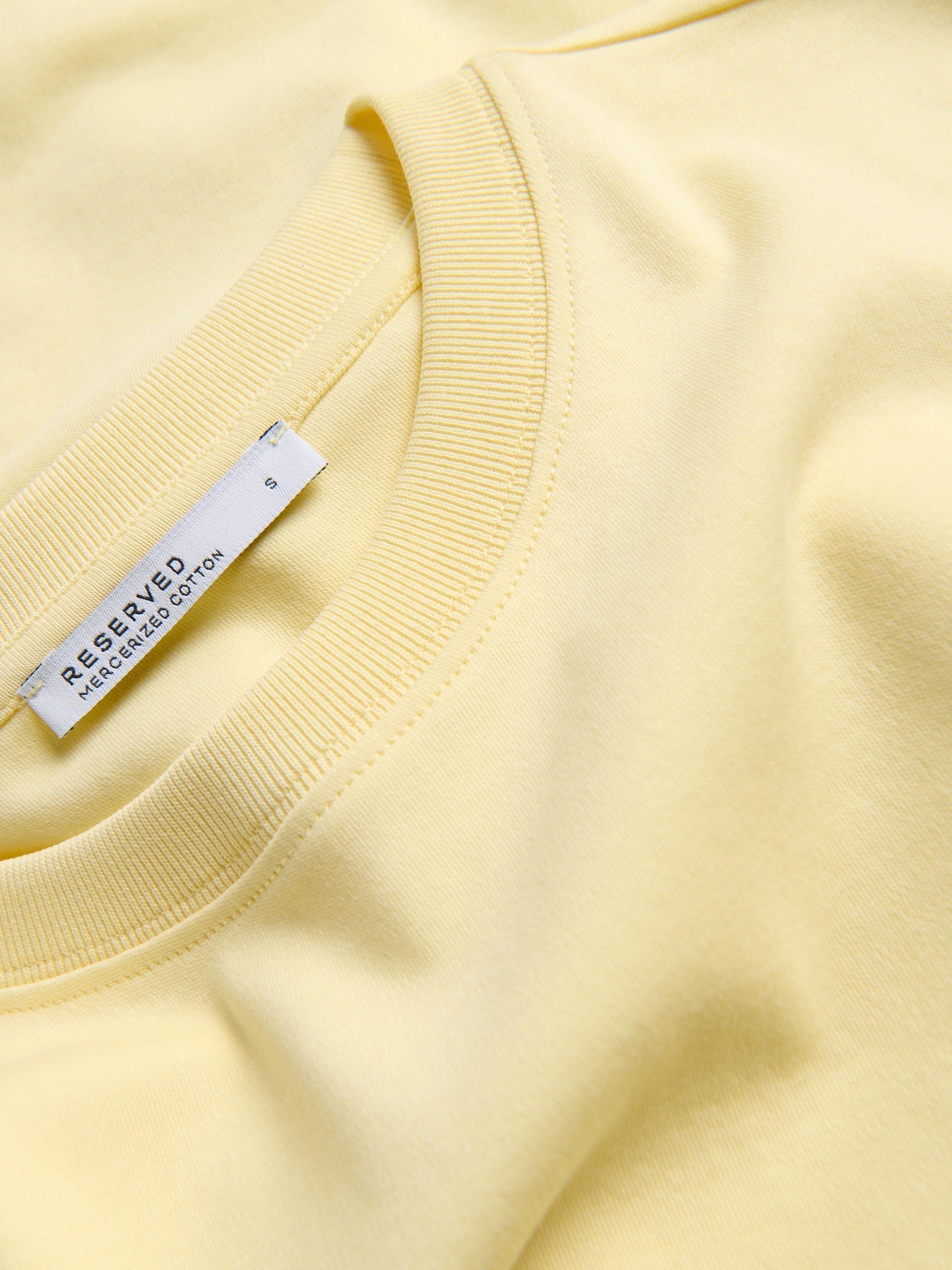 Yellow Mercerised Cotton T-Shirt, Yellow, large image number 1
