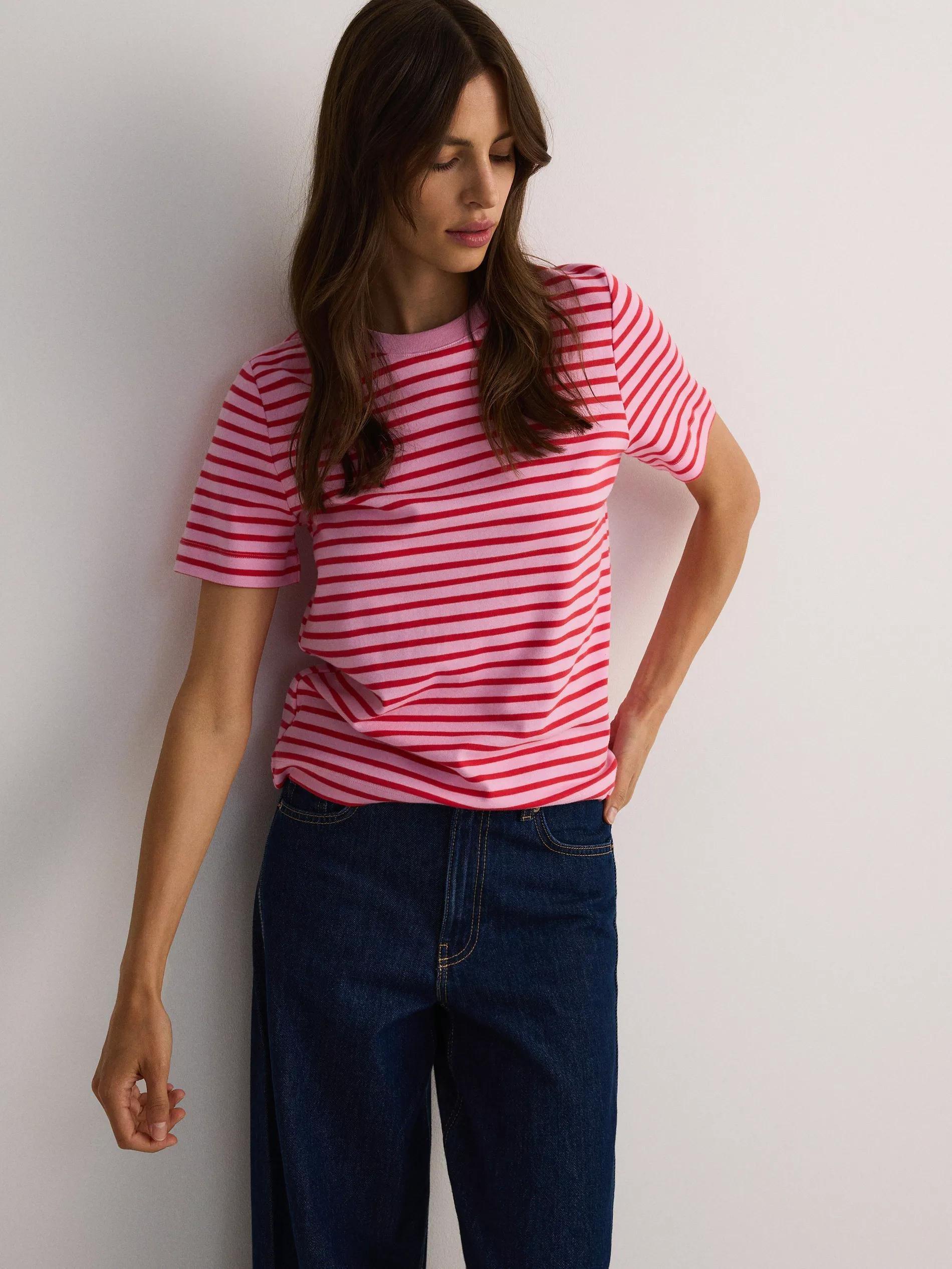 Pink Mercerised Organic Cotton Regular Fit T-Shirt, , large image number 0