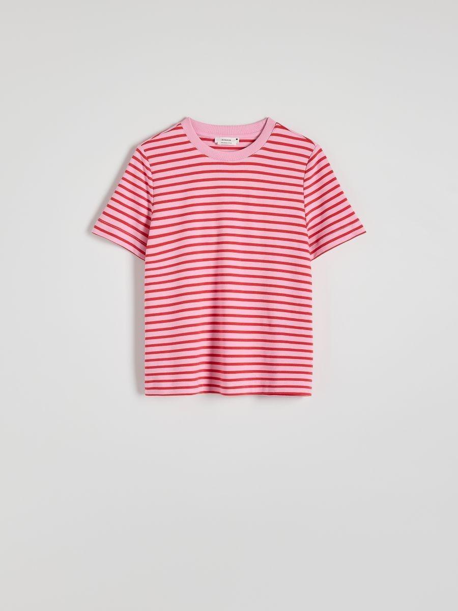 Pink Mercerised Organic Cotton Regular Fit T-Shirt, , large image number 2