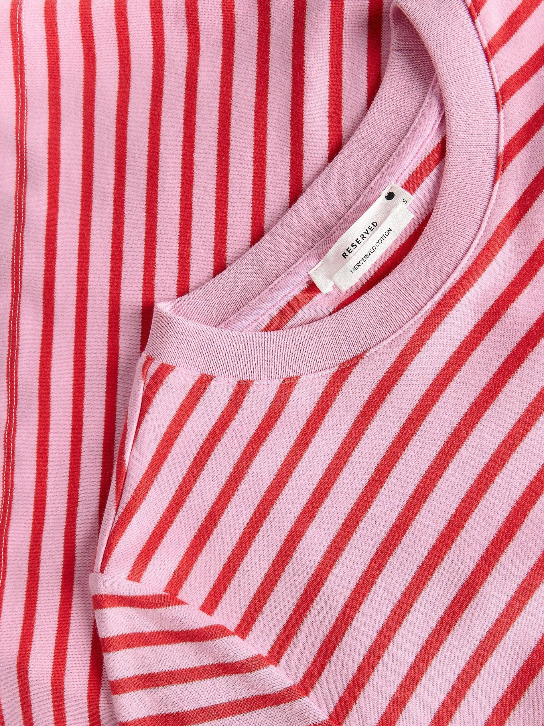 Pink Mercerised Organic Cotton Regular Fit T-Shirt, , large image number 3