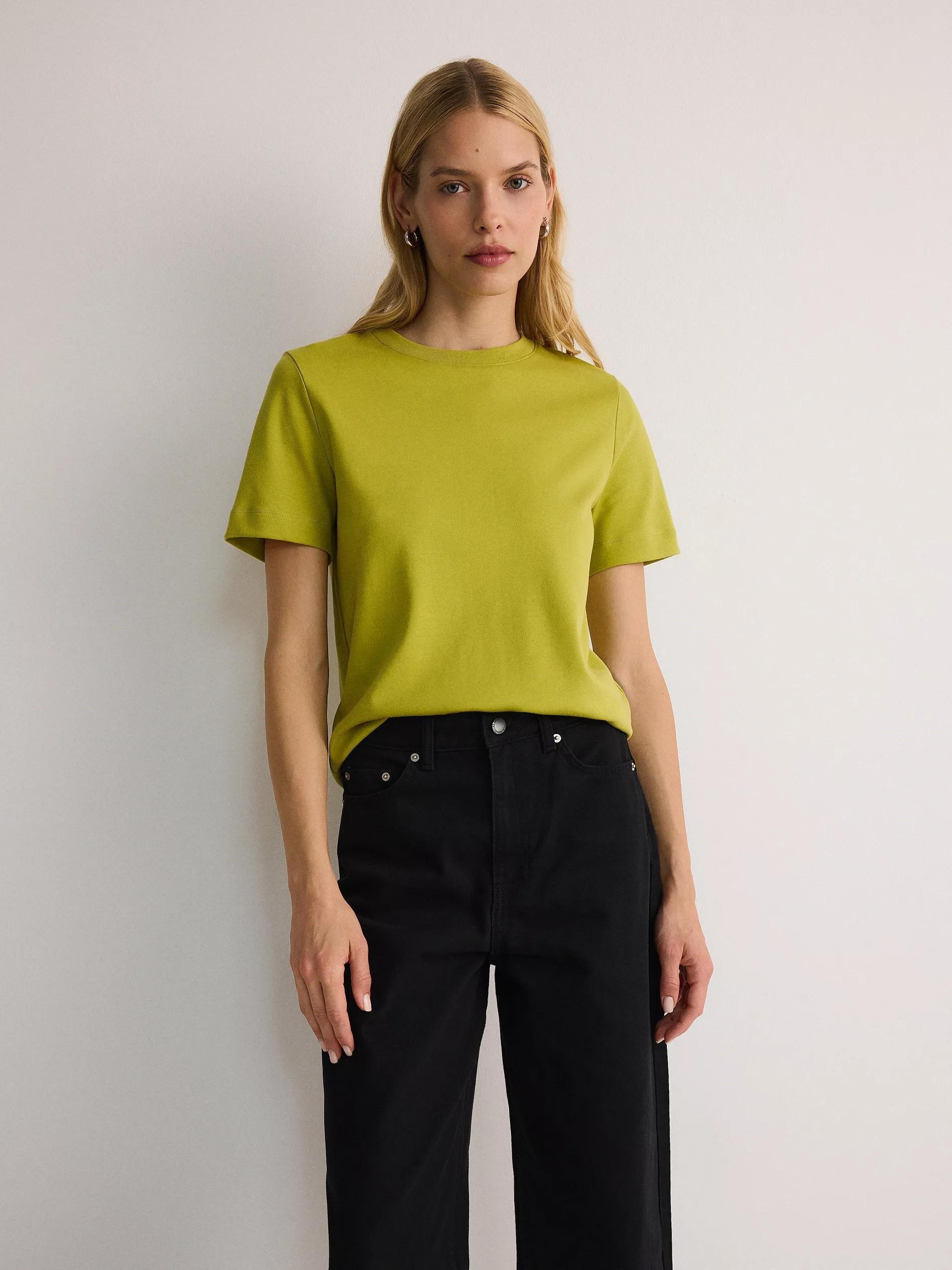 Green Mercerised Organic Cotton Regular Fit T-Shirt, , large image number 2