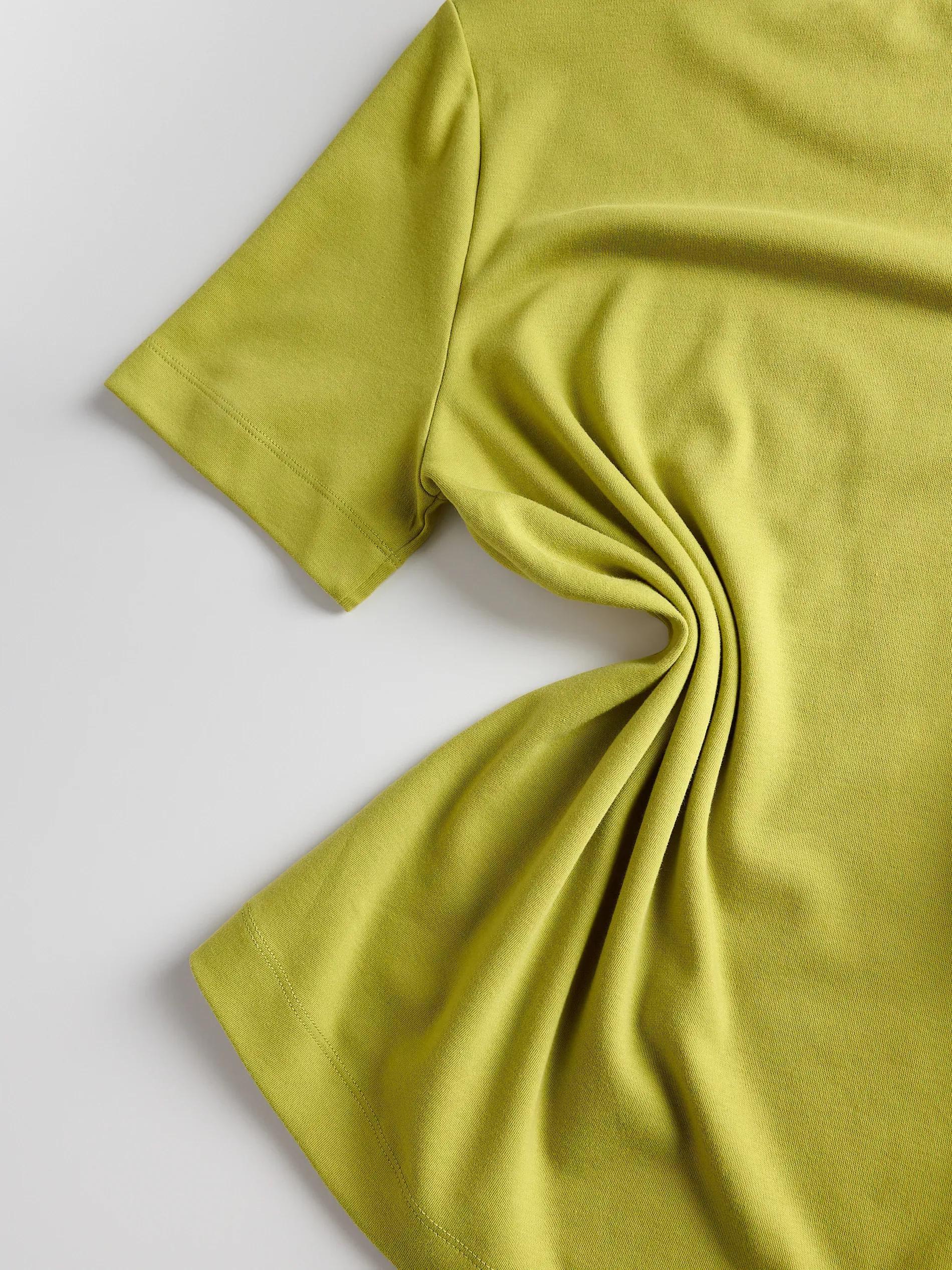 Green Mercerised Organic Cotton Regular Fit T-Shirt, , large image number 5