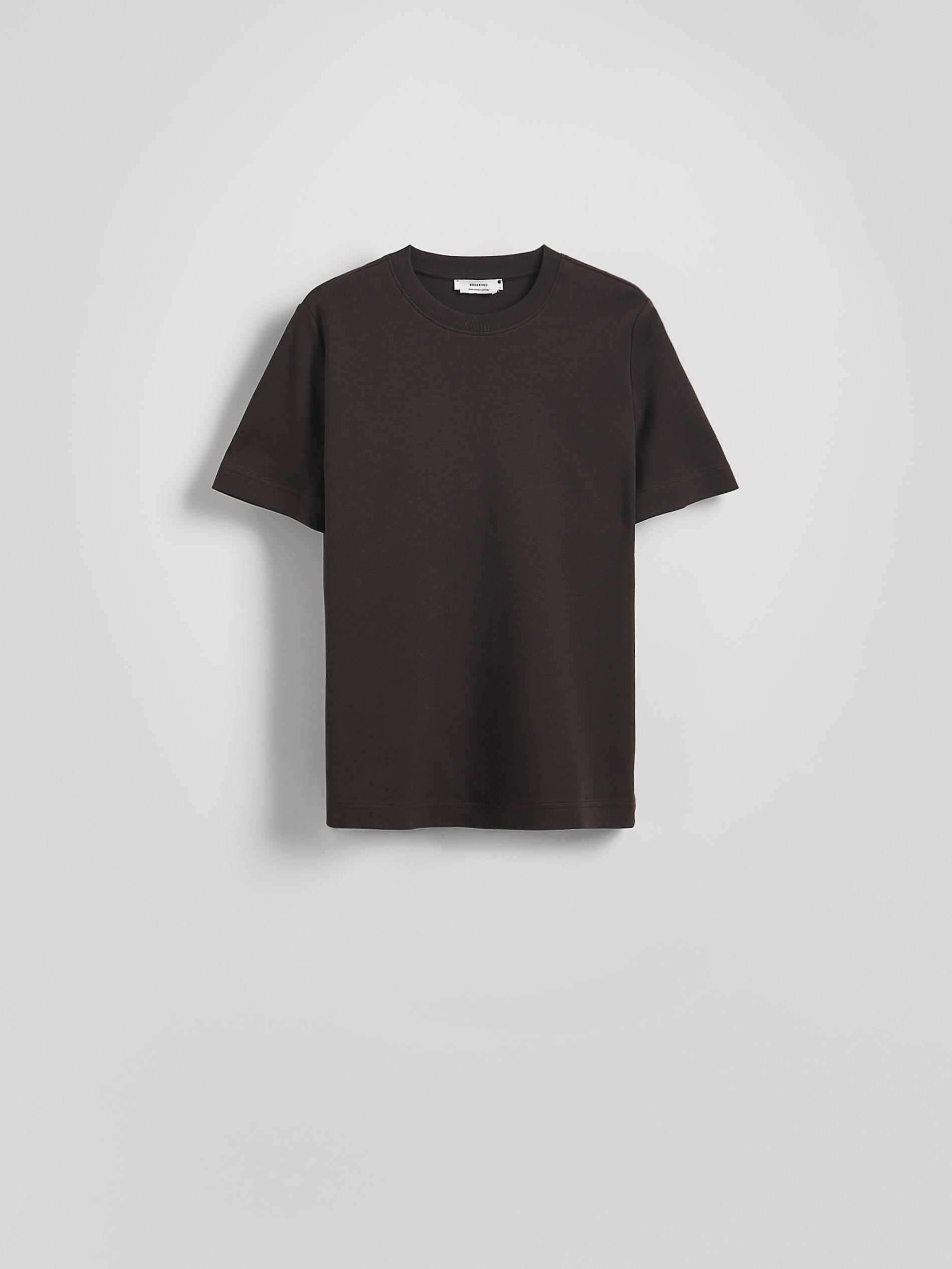 Brown Regular Fit T-Shirt In Mercerized Cotton, Brown, medium