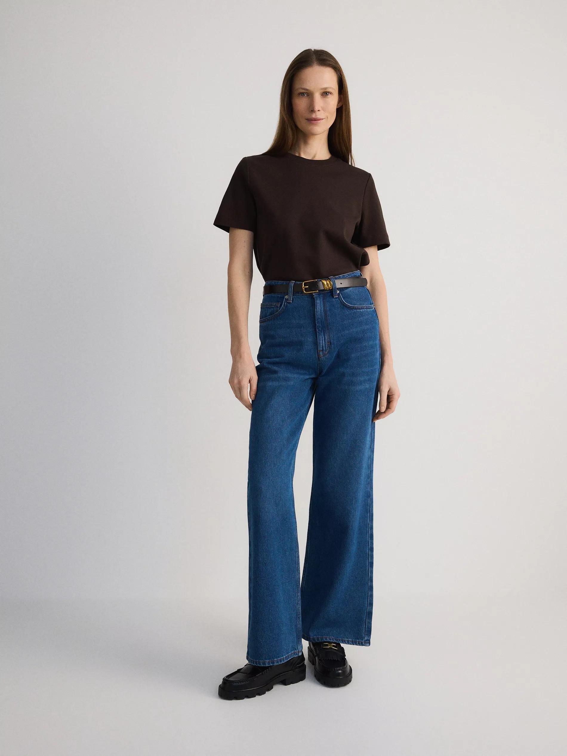 Brown Regular Fit T-Shirt In Mercerized Cotton, Brown, medium