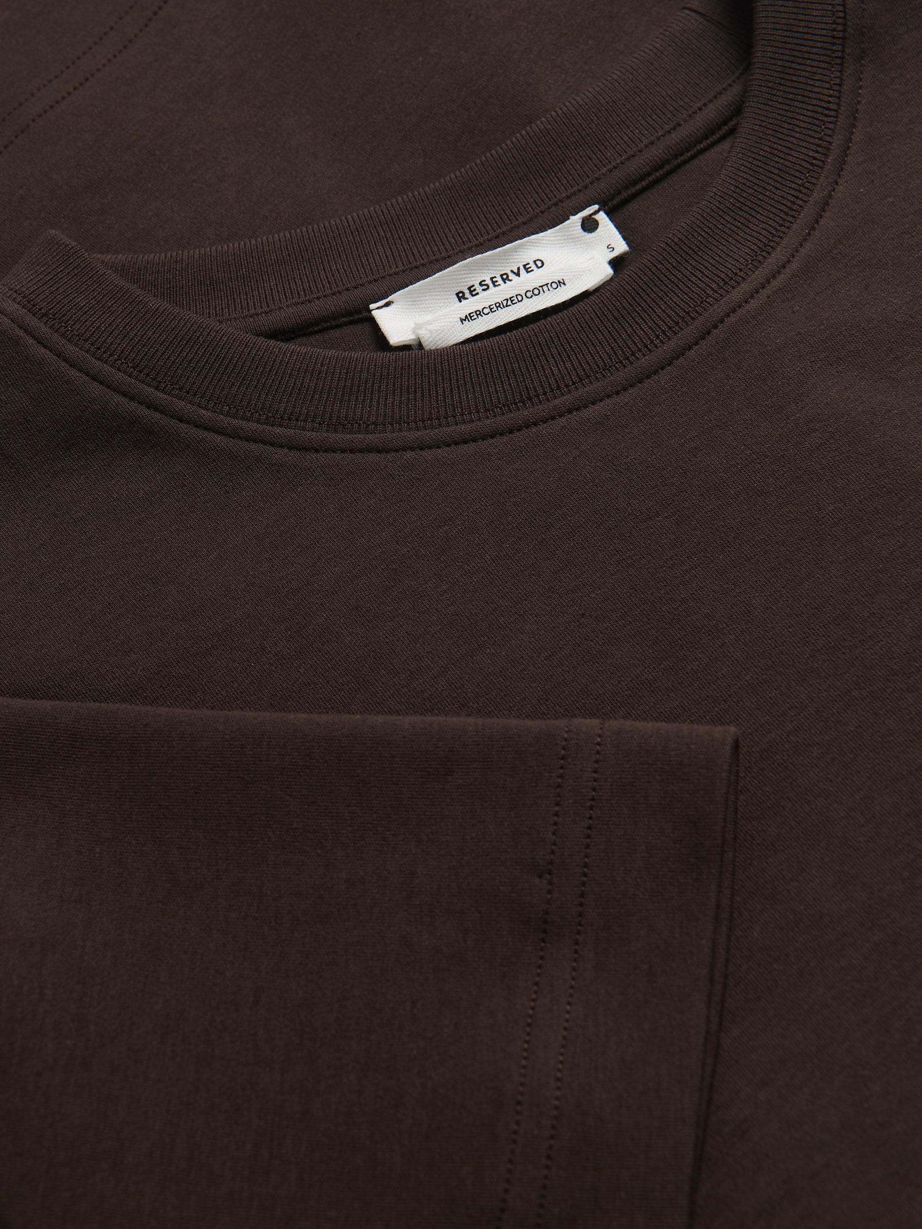 Brown Regular Fit T-Shirt In Mercerized Cotton, Brown, large image number 5