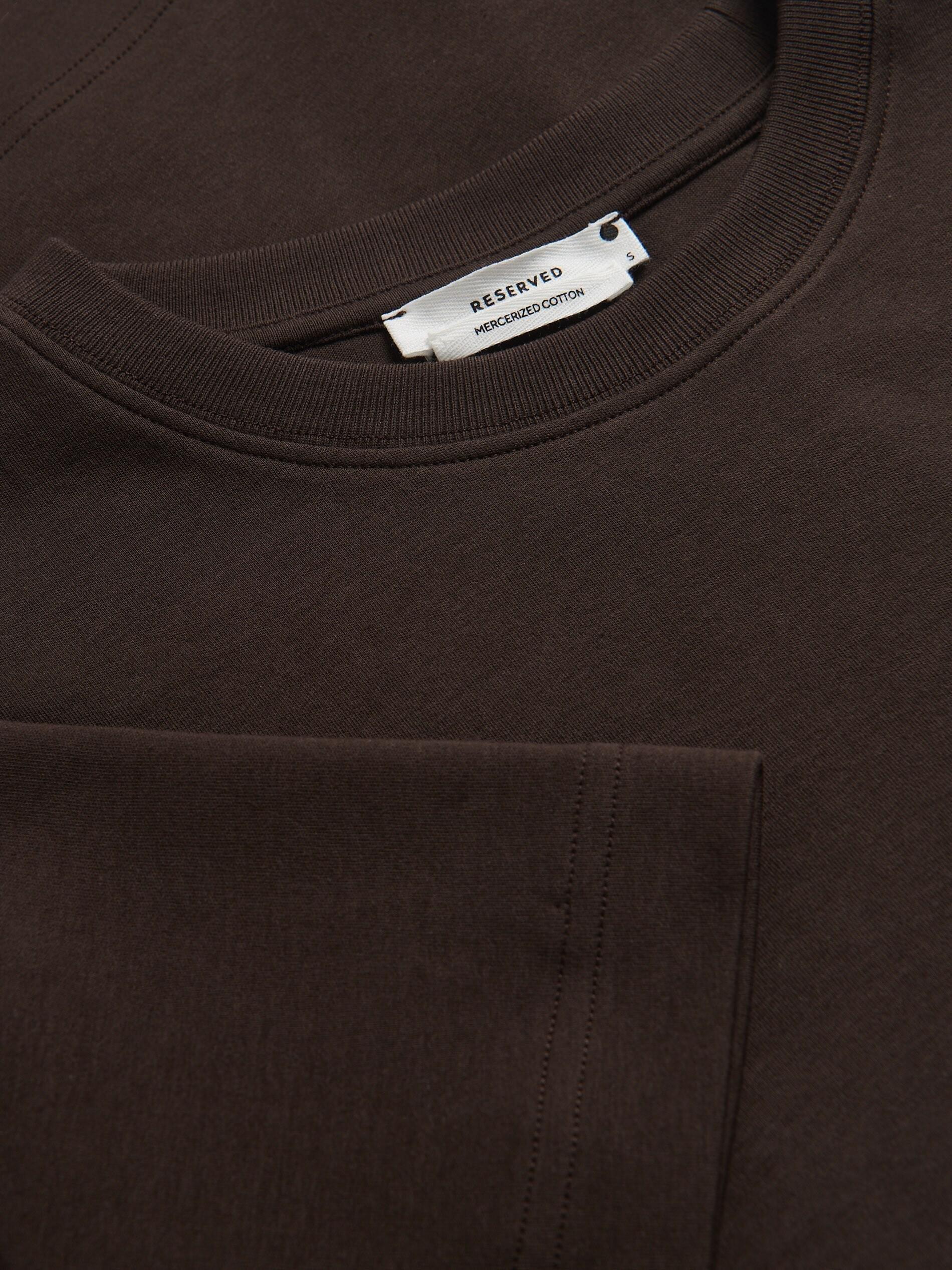 تيشيرت بقصة عادية من قطن مُمرسَر بني, Brown, large image number 5