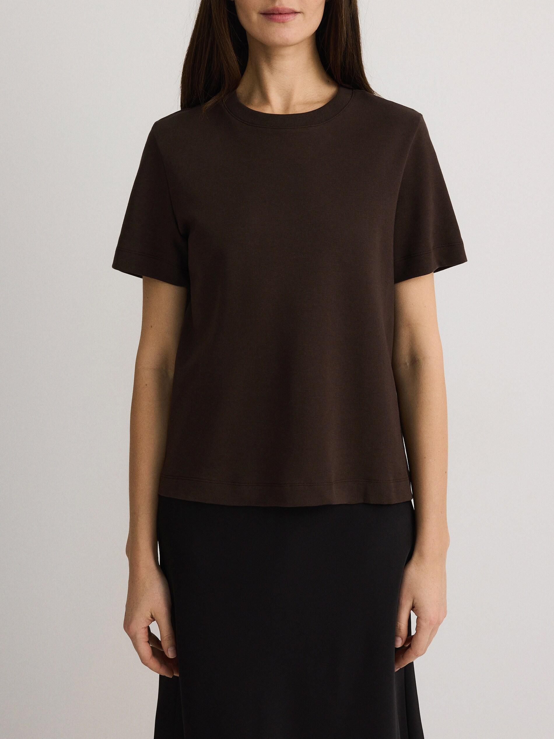 Brown Regular Fit T-Shirt In Mercerized Cotton, Brown, large image number 5