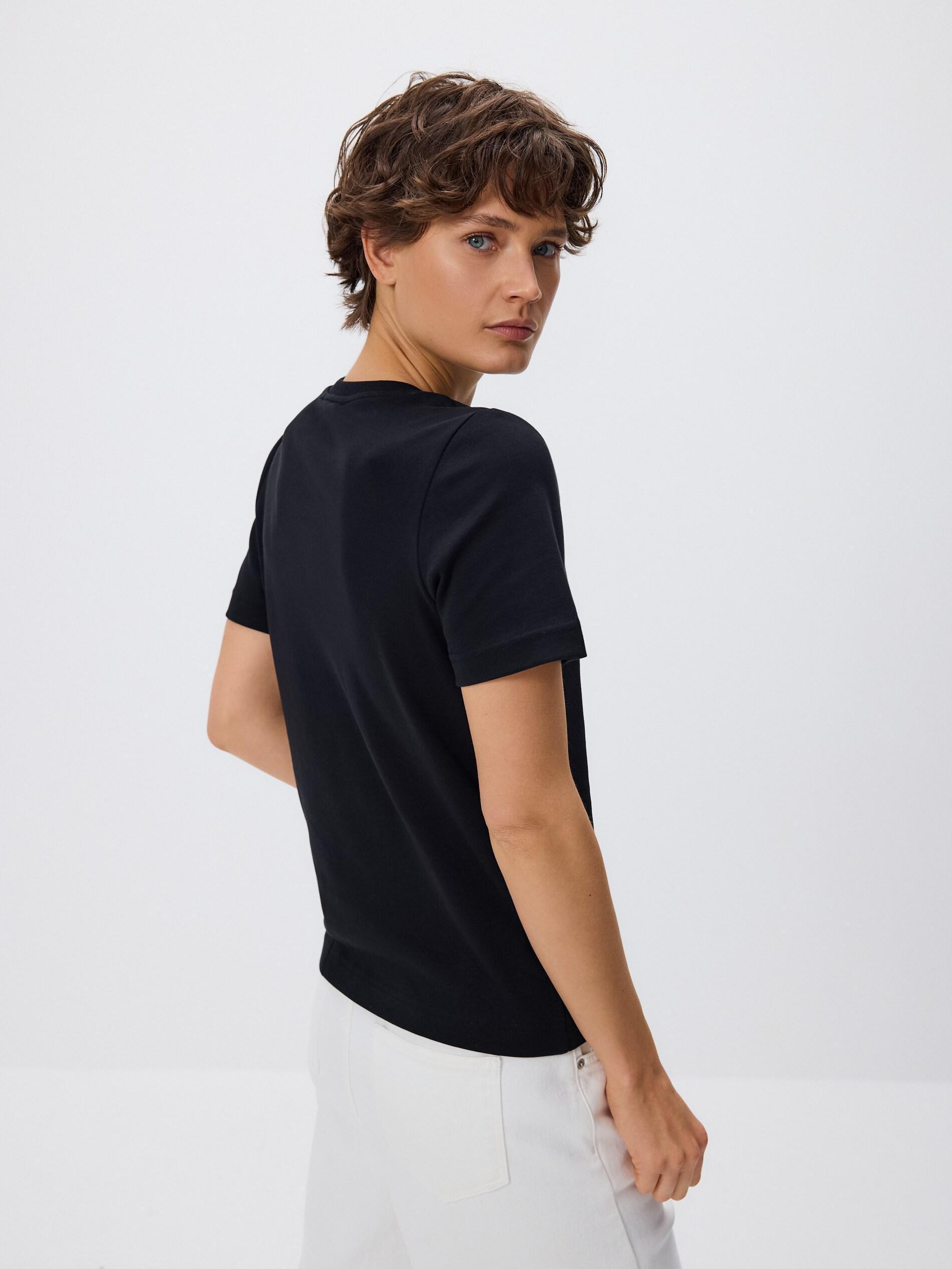 Black Boxy T-Shirt, Black, large image number 5