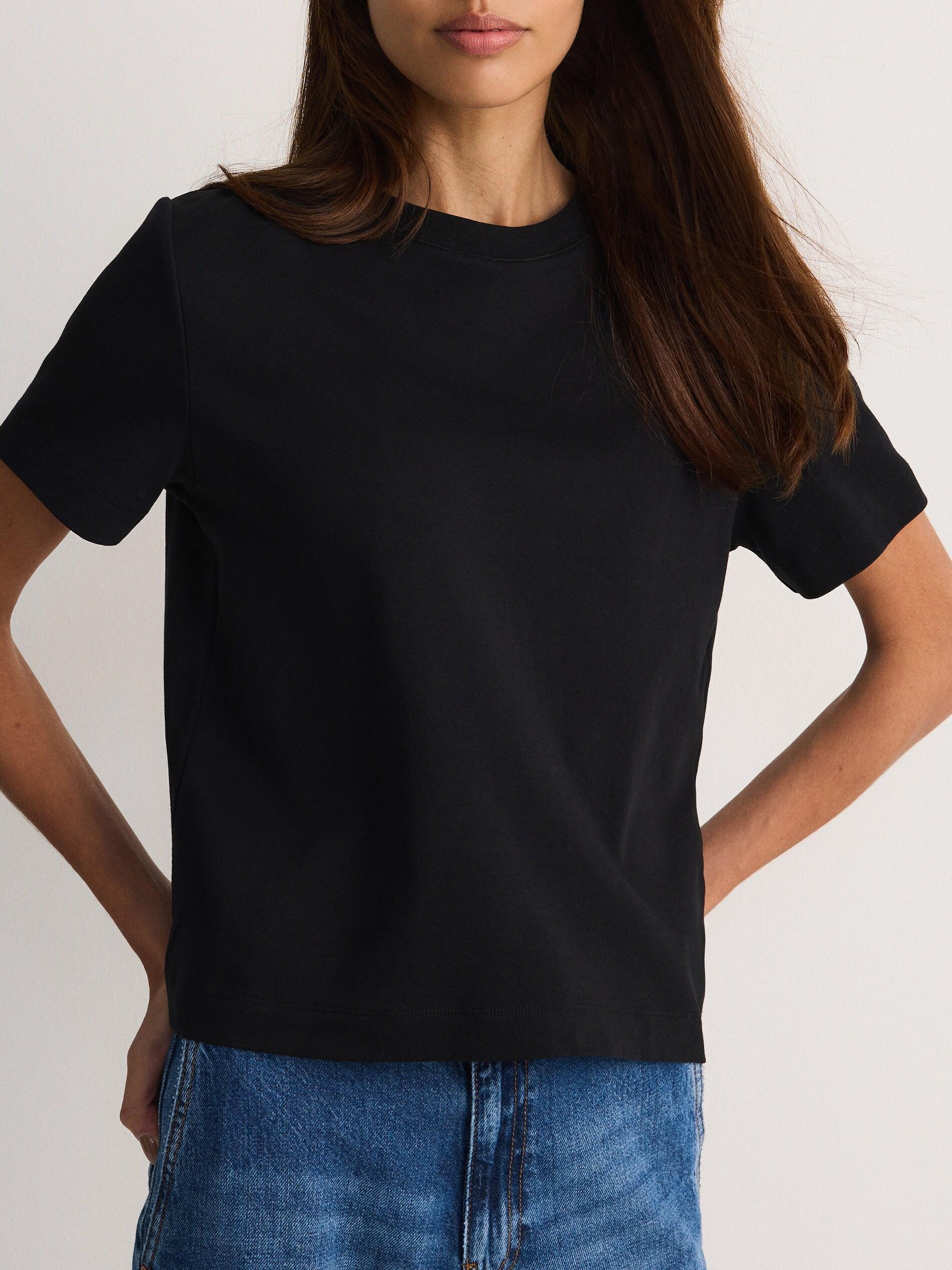 Black Boxy T-Shirt, Black, large image number 6