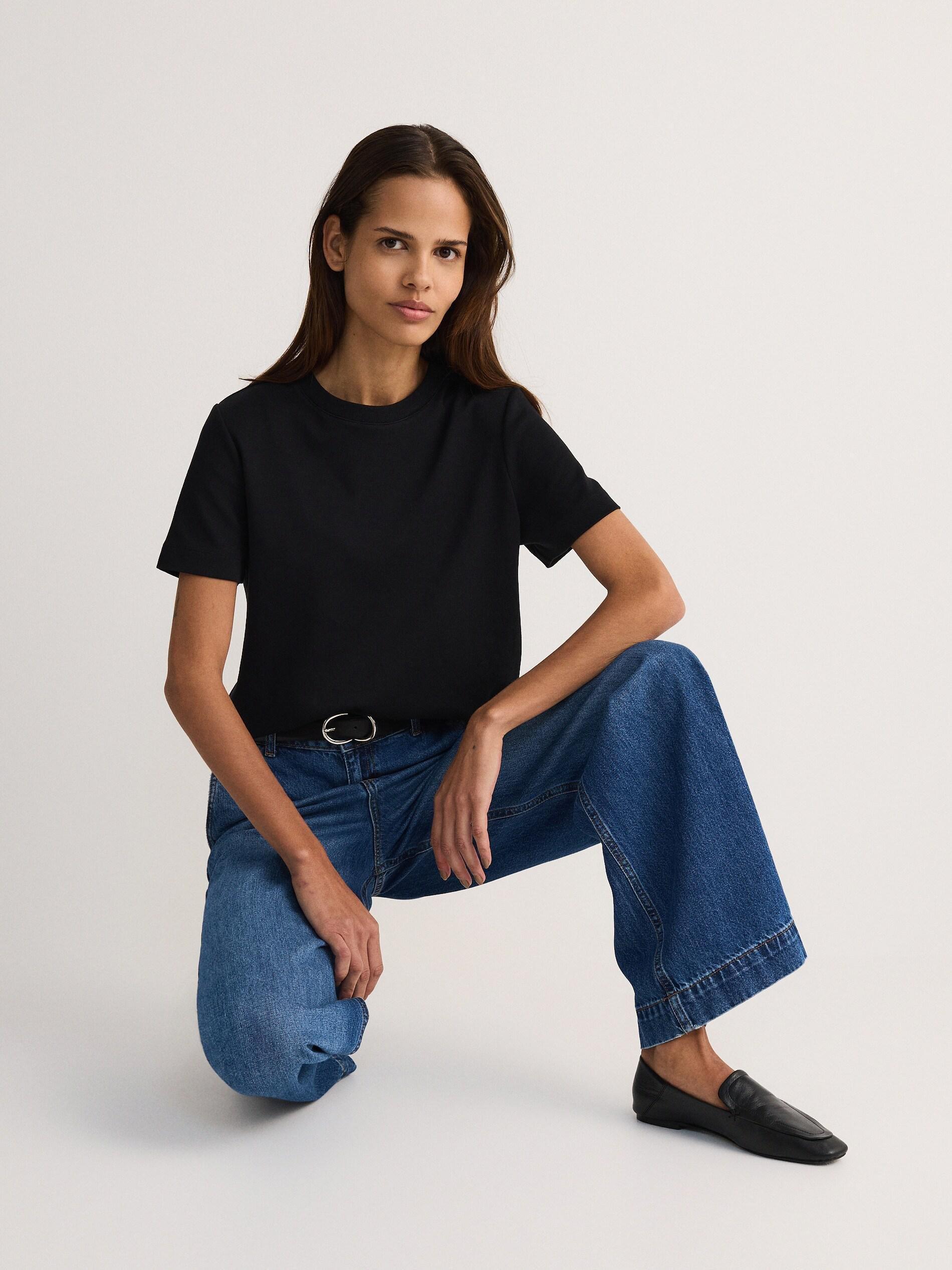 Black Boxy T-Shirt, Black, large image number 8