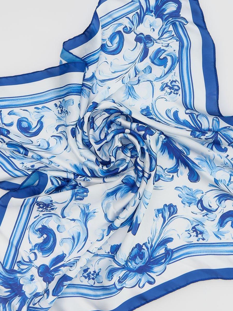 Blue Scarf With Original Design, 7401_58X, large image number 1