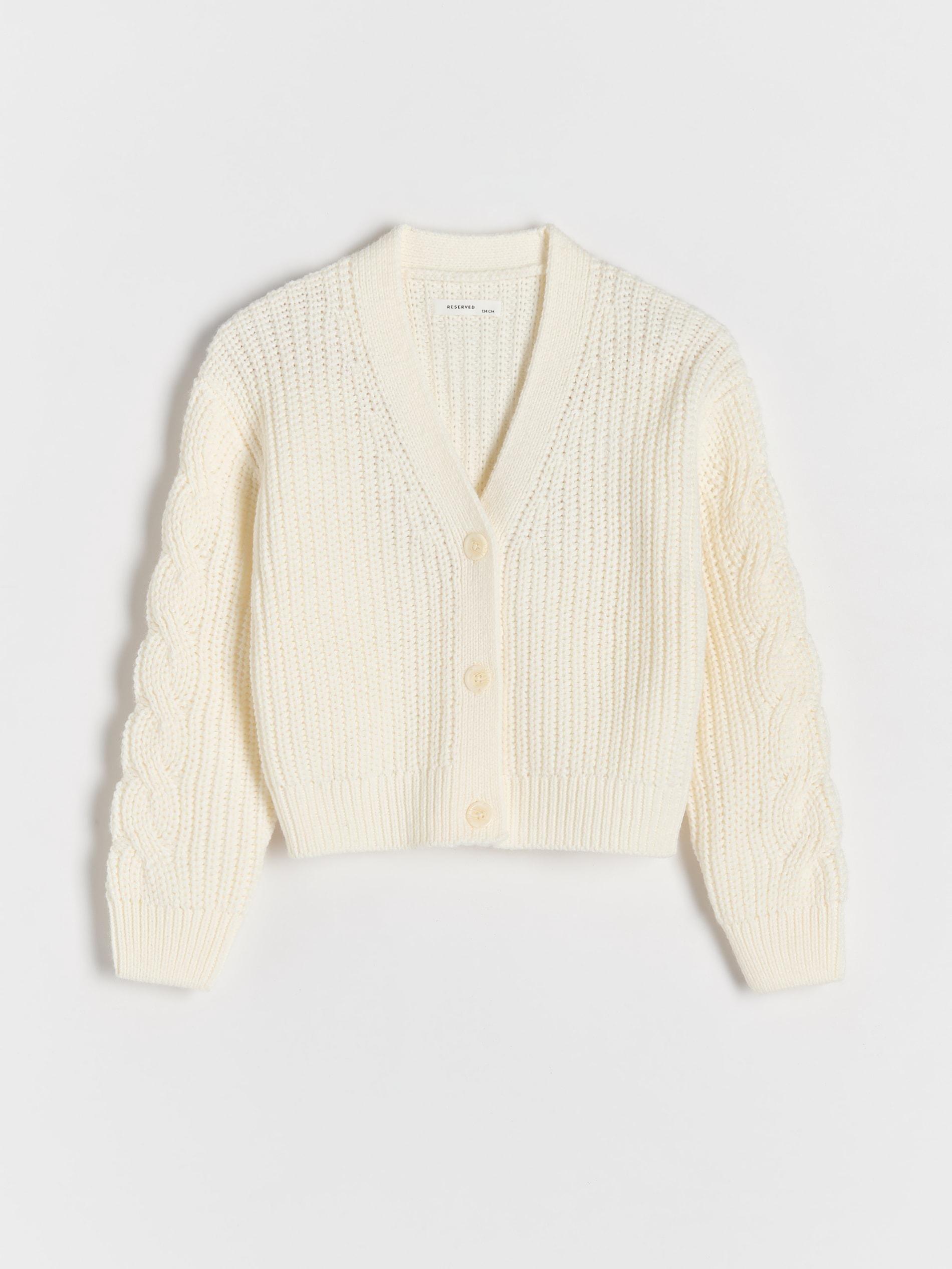 Cream Cardigan With Buttons At The Front, , large image number 0