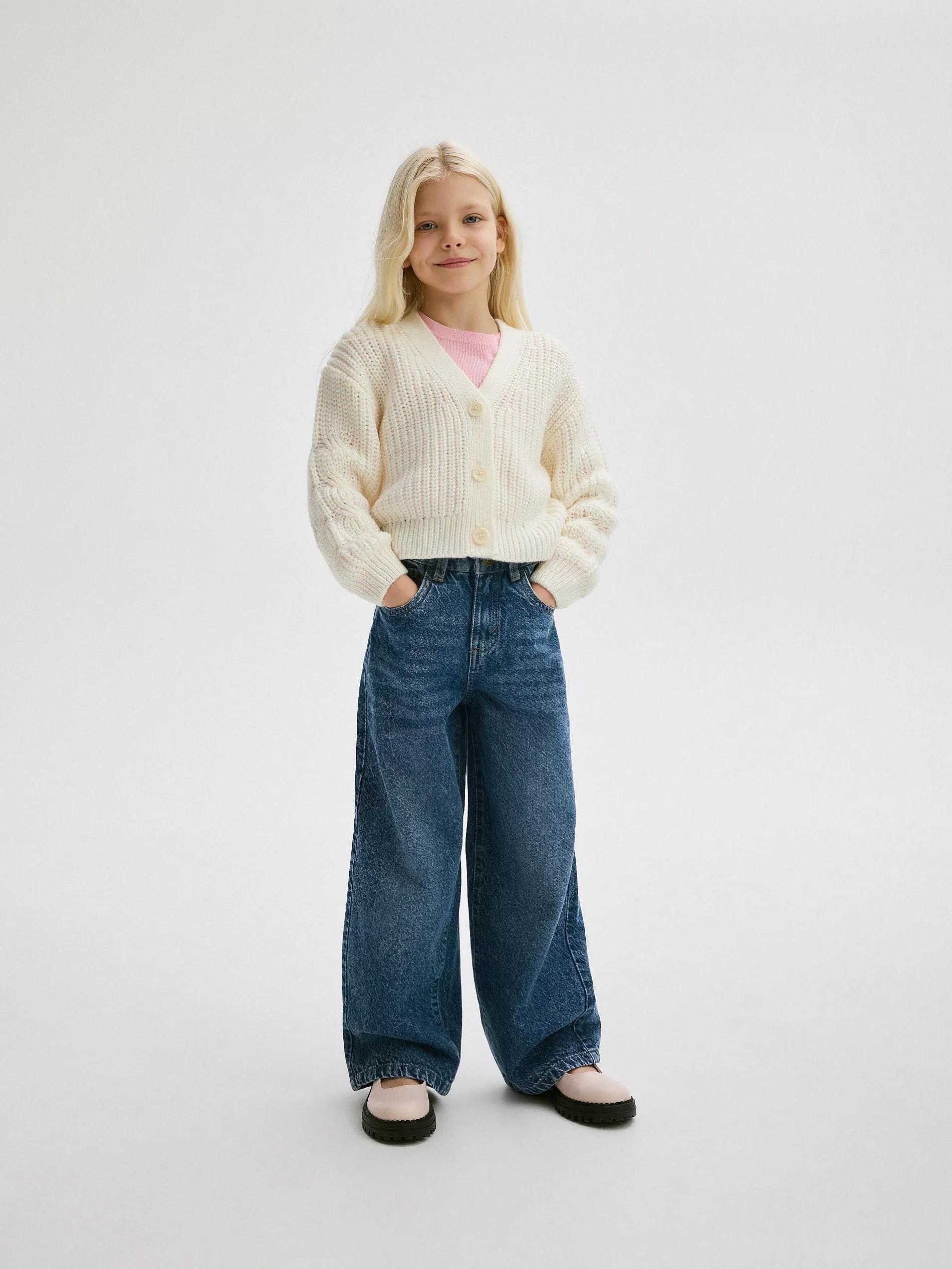 Cream Cardigan With Buttons At The Front, , large image number 4