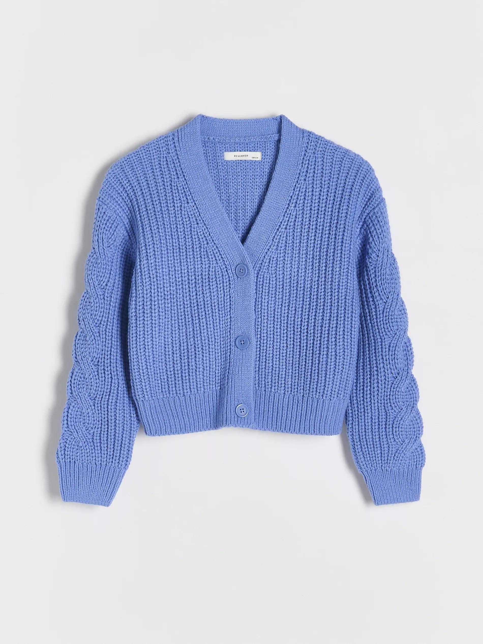 Blue Cardigan With Buttons At The Front, , large image number 0