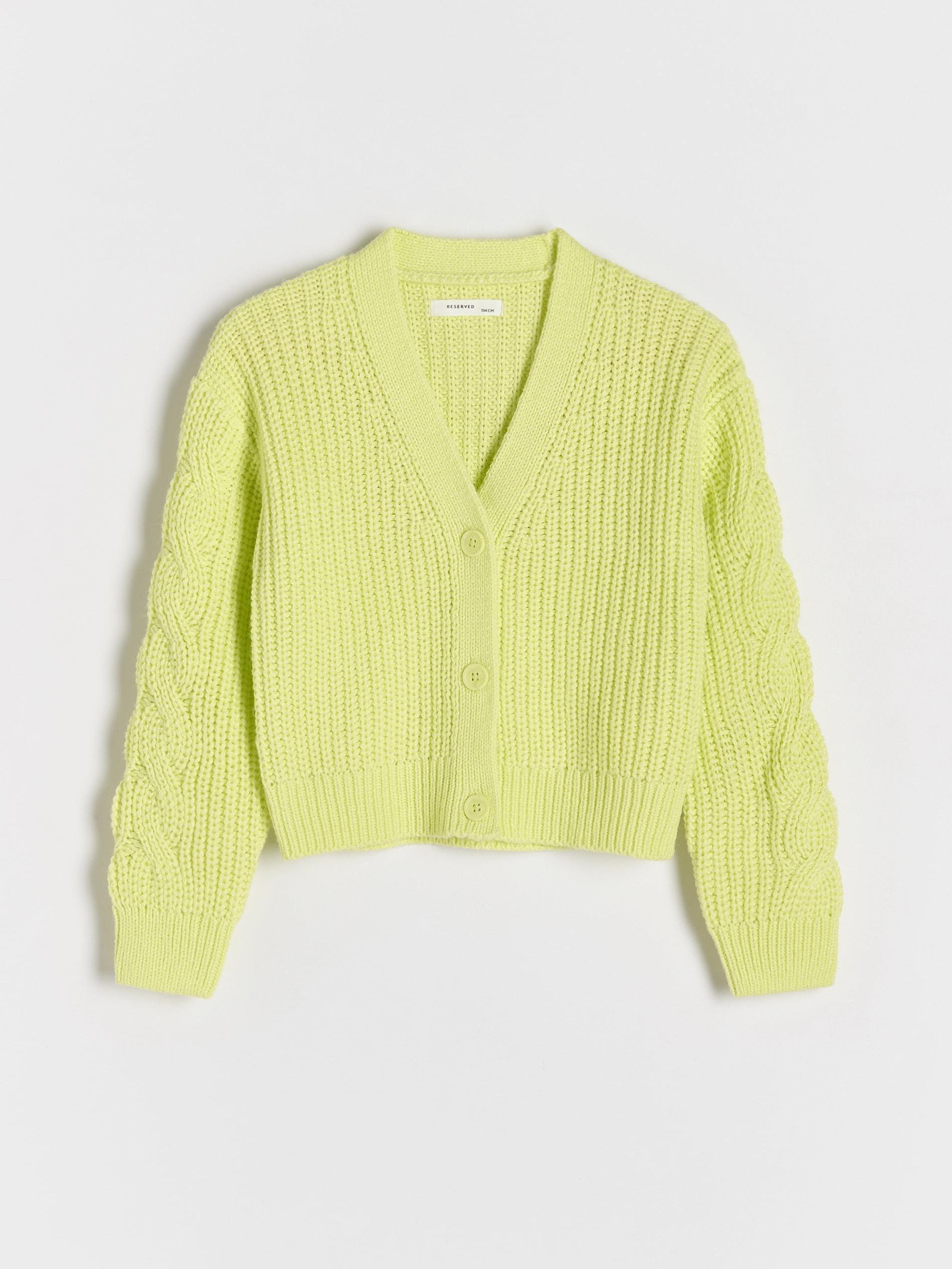 Green Cardigan With Buttons At The Front, , large image number 0